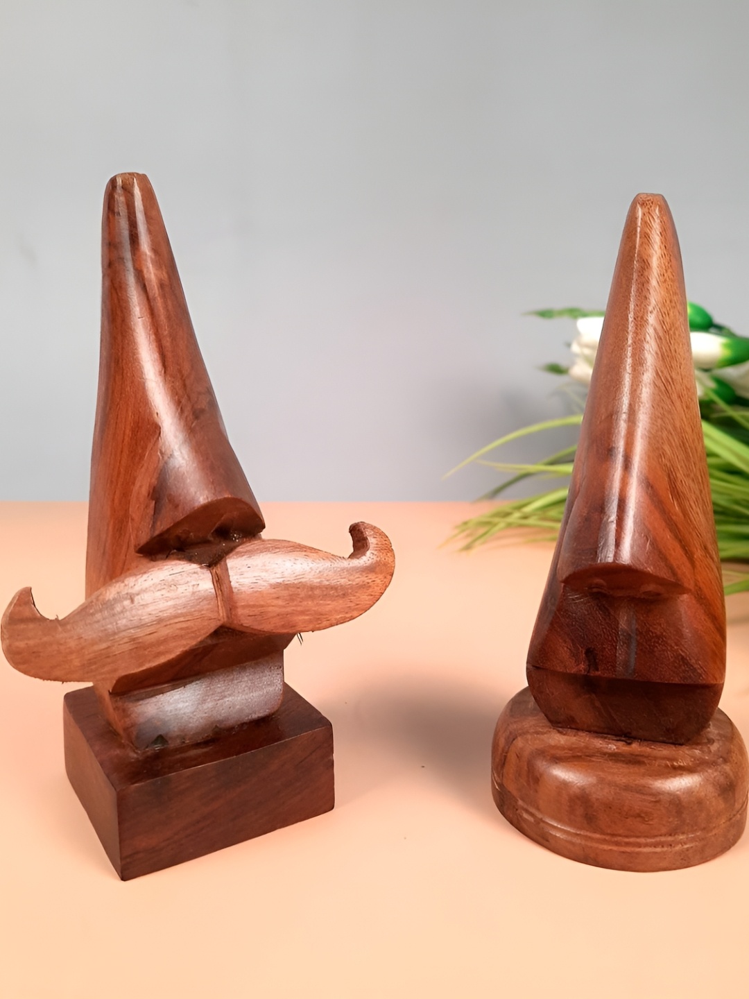 

apka mart 2-Pcs Brown Printed Wooden Spectacle Holder