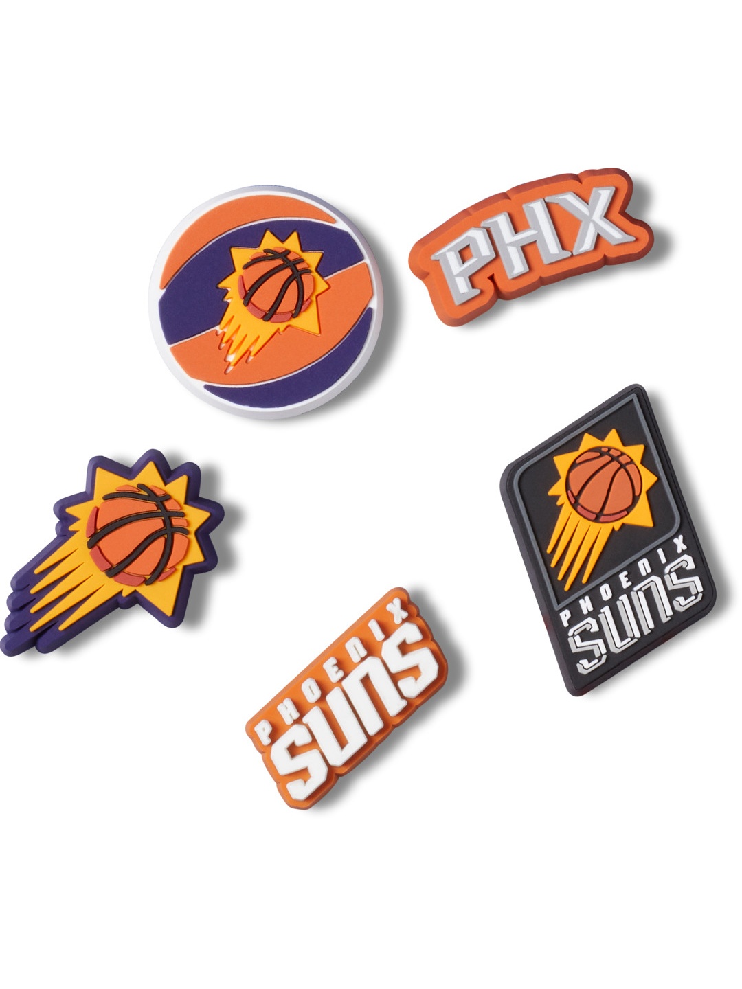 

Crocs Unisex Set Of 5 NBA Phoenix Suns Shoe Charm Jibbitz, Orange