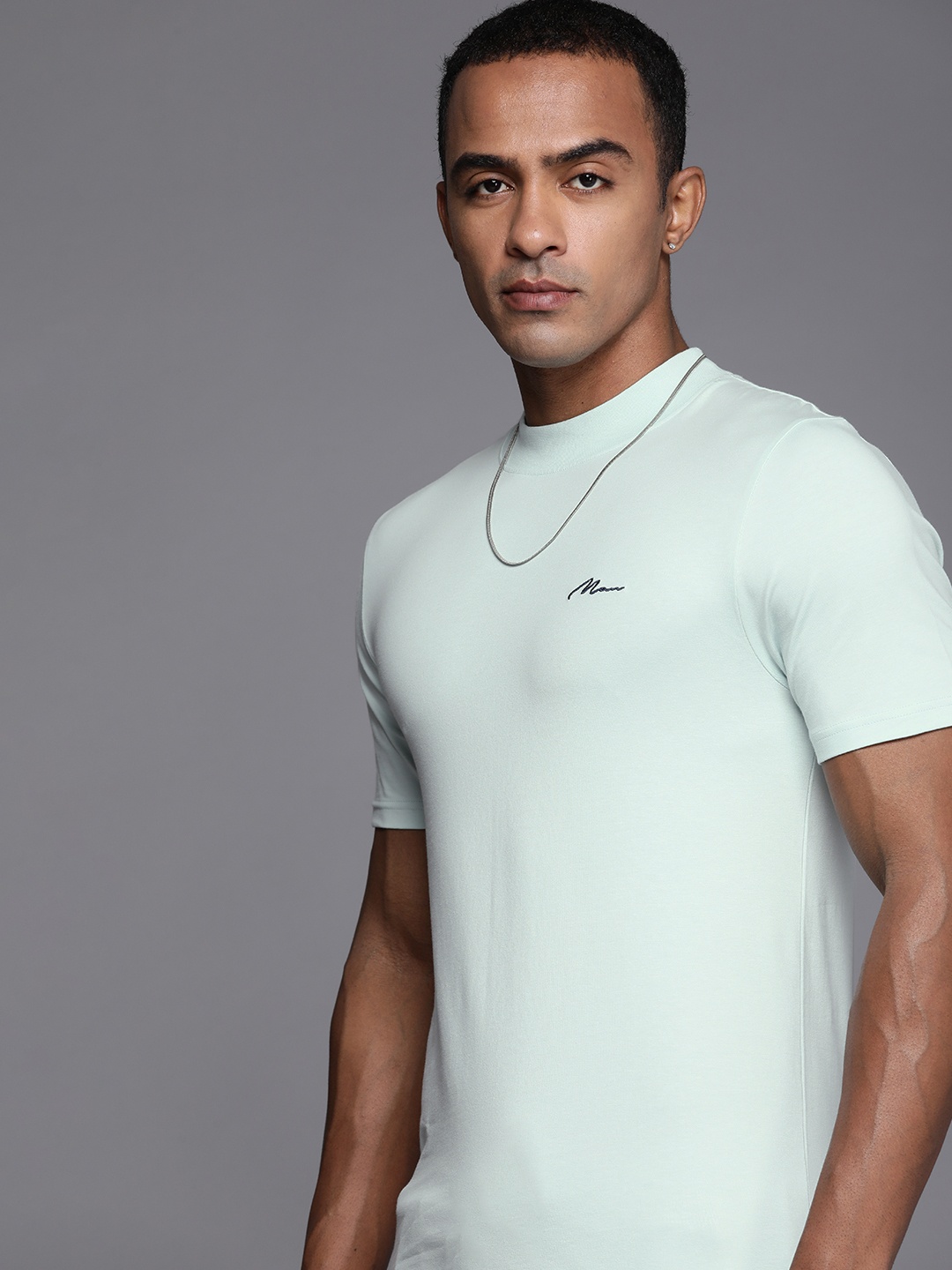 

boohooMAN Solid T-shirt, Sea green