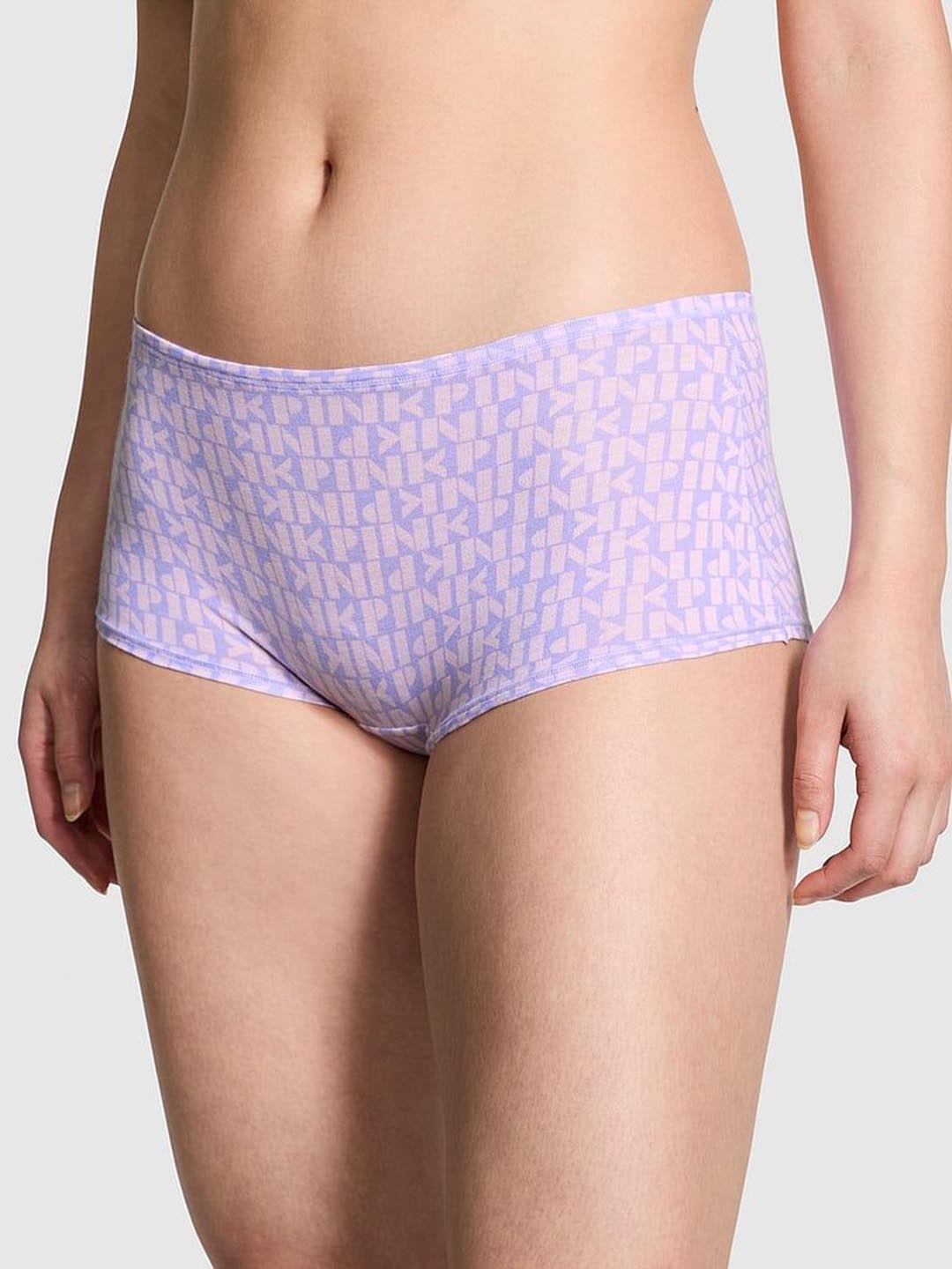 

Victoria's Secret Women Typography Printed Boyshorts Briefs, Purple