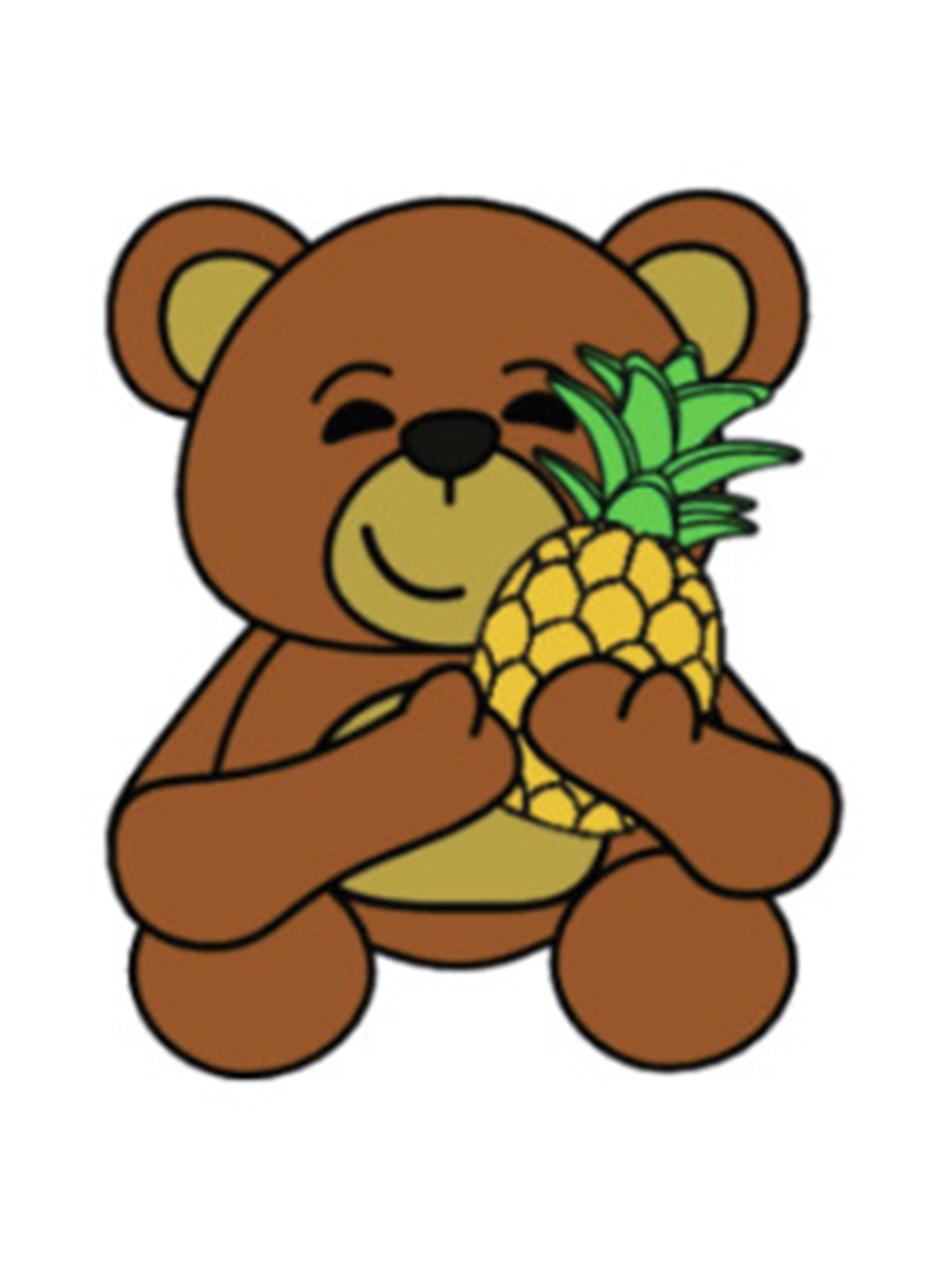 

Crocs Unisex Bear Hugging Pineapple Shoe Charms Jibbitz, Brown