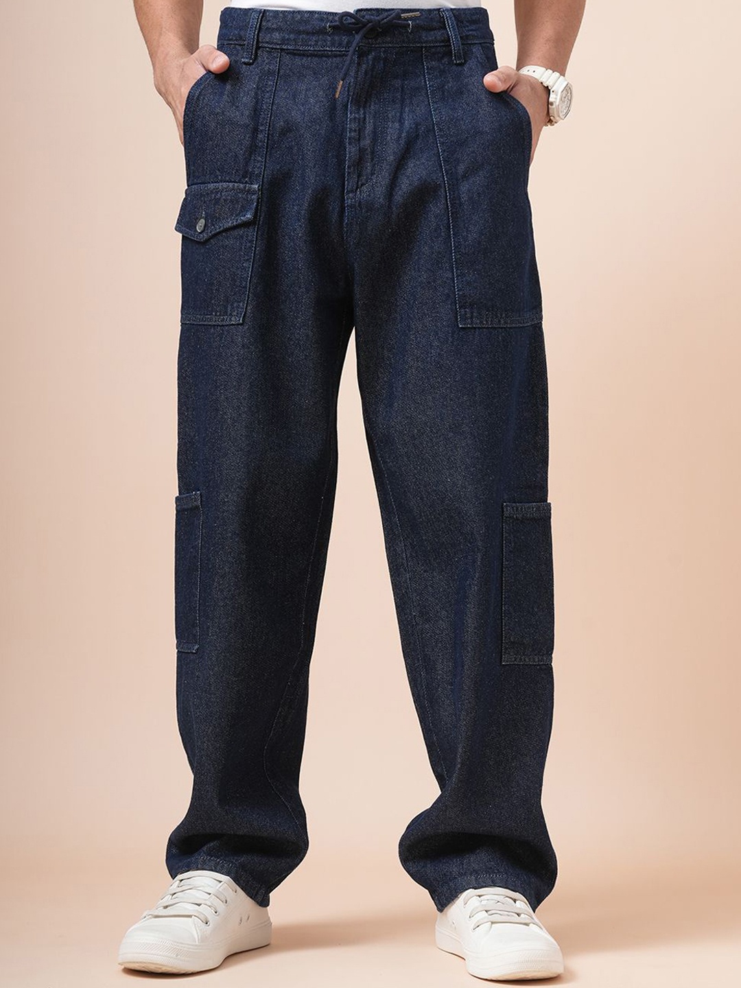 

British Club Men Comfort Relaxed Fit Low-Rise Jeans, Navy blue