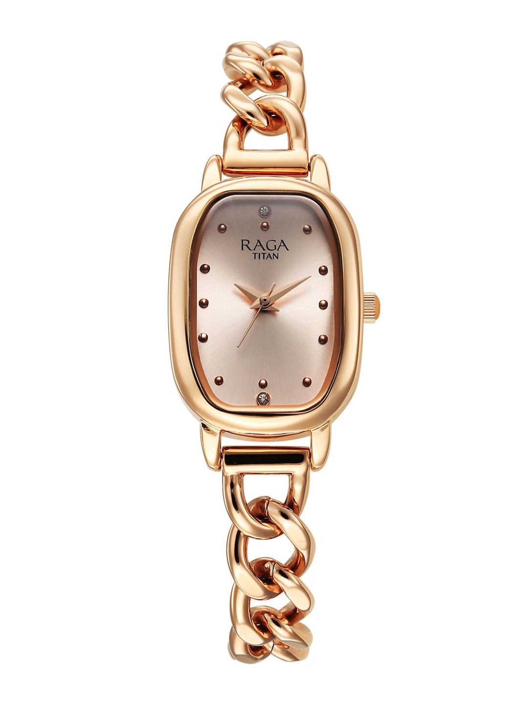 

Titan Women Dial & Bracelet Style Straps Analogue Watch 95309WM01, Rose gold