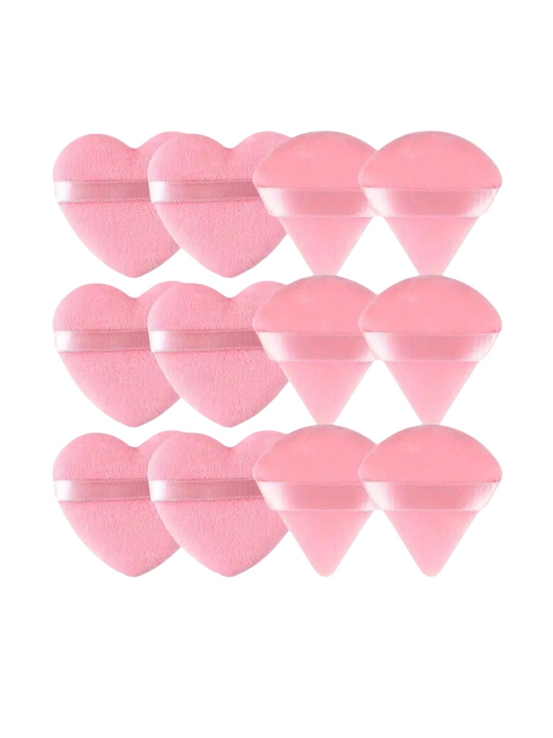 

Facejewel Set Of 12 Soft Heart-Shaped Makeup Sponge, Pink