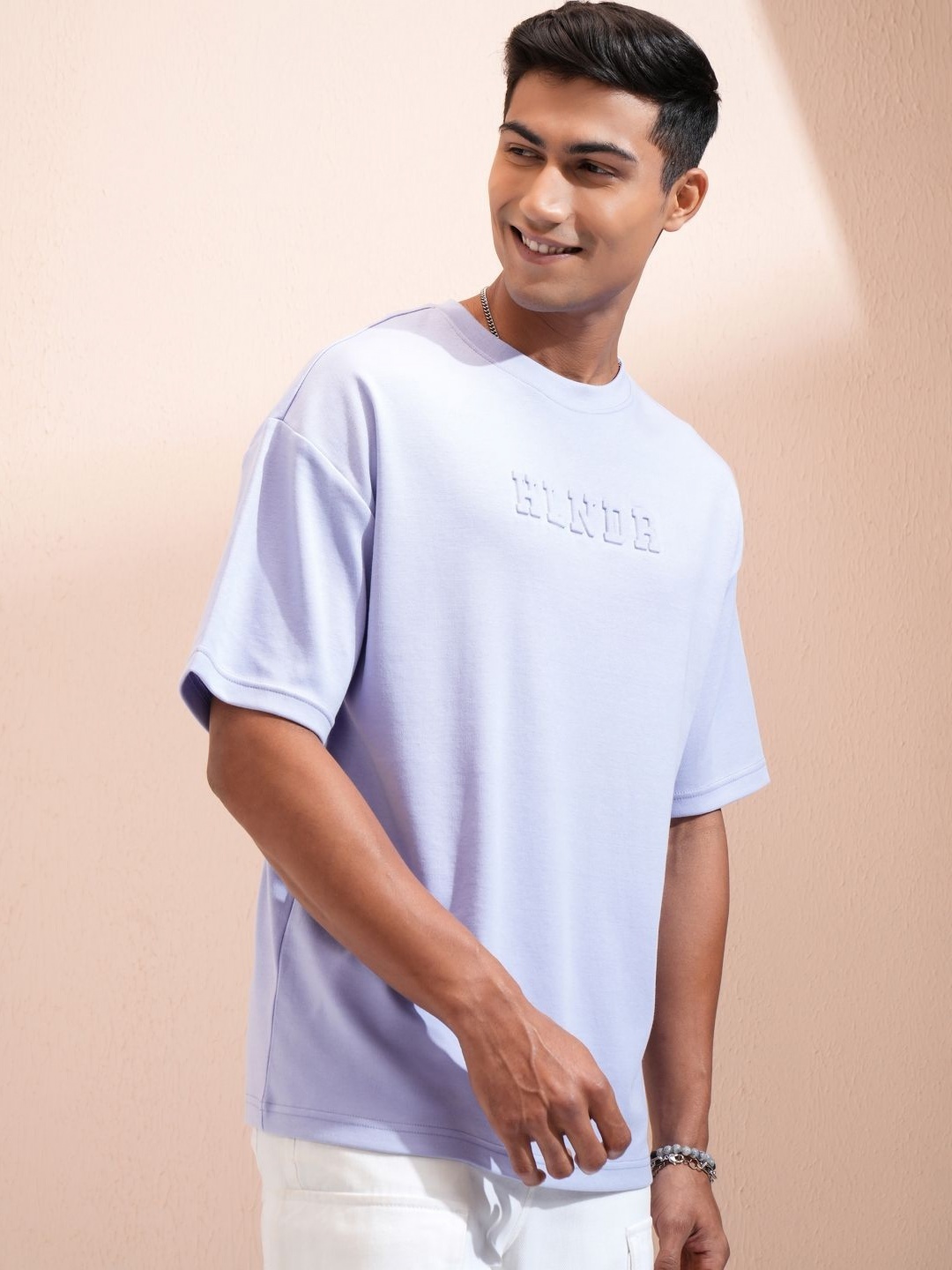 

HIGHLANDER Men Brand Logo Printed T-shirt, Lavender
