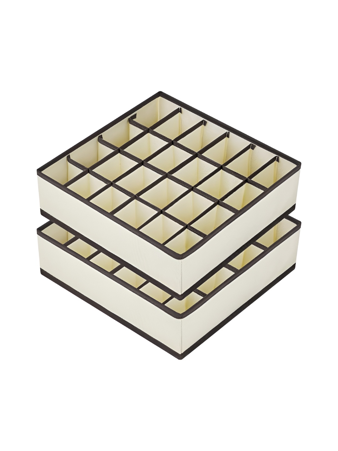 

TIED RIBBONS Beige Set of 2 Regular Drawer Organiser Organisers
