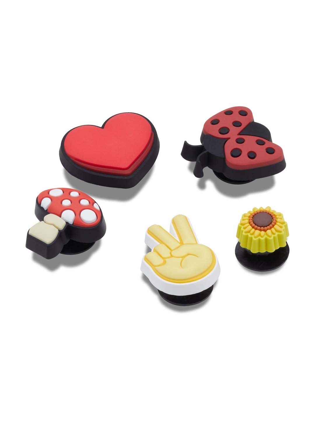 

Crocs Unisex Set Of 5 Good Mix Cute Nature Shoe Charms Jibbitz, Red