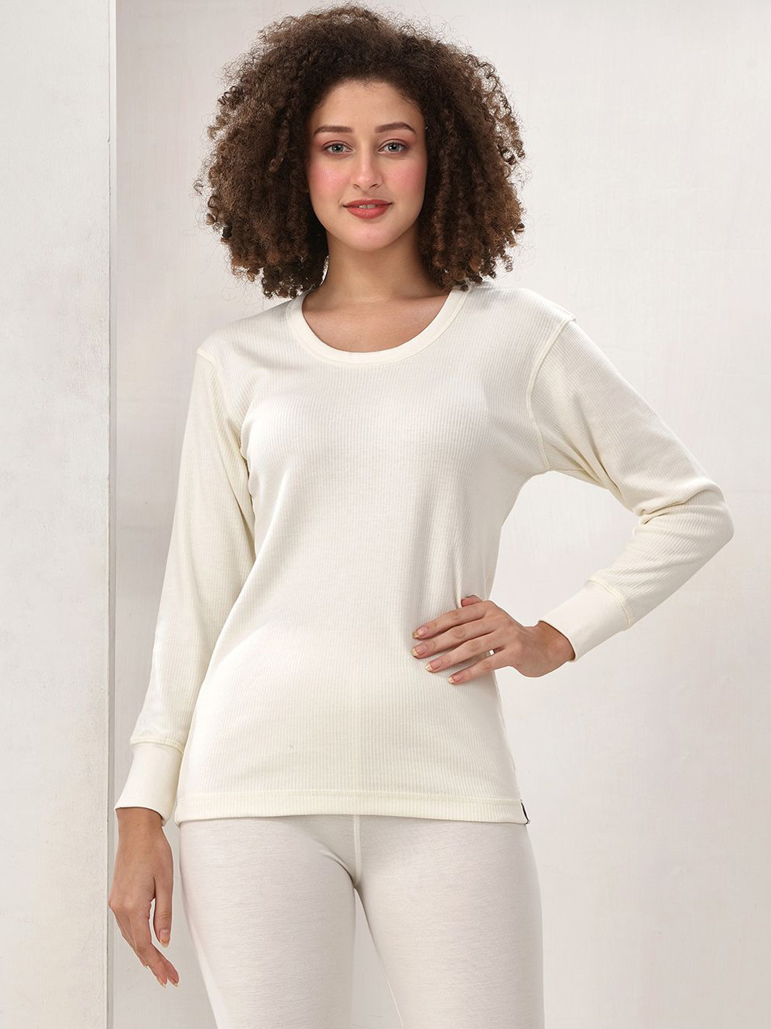 

Inferno Women Multifiber Layer Full Sleeve Thermal Top, Off white