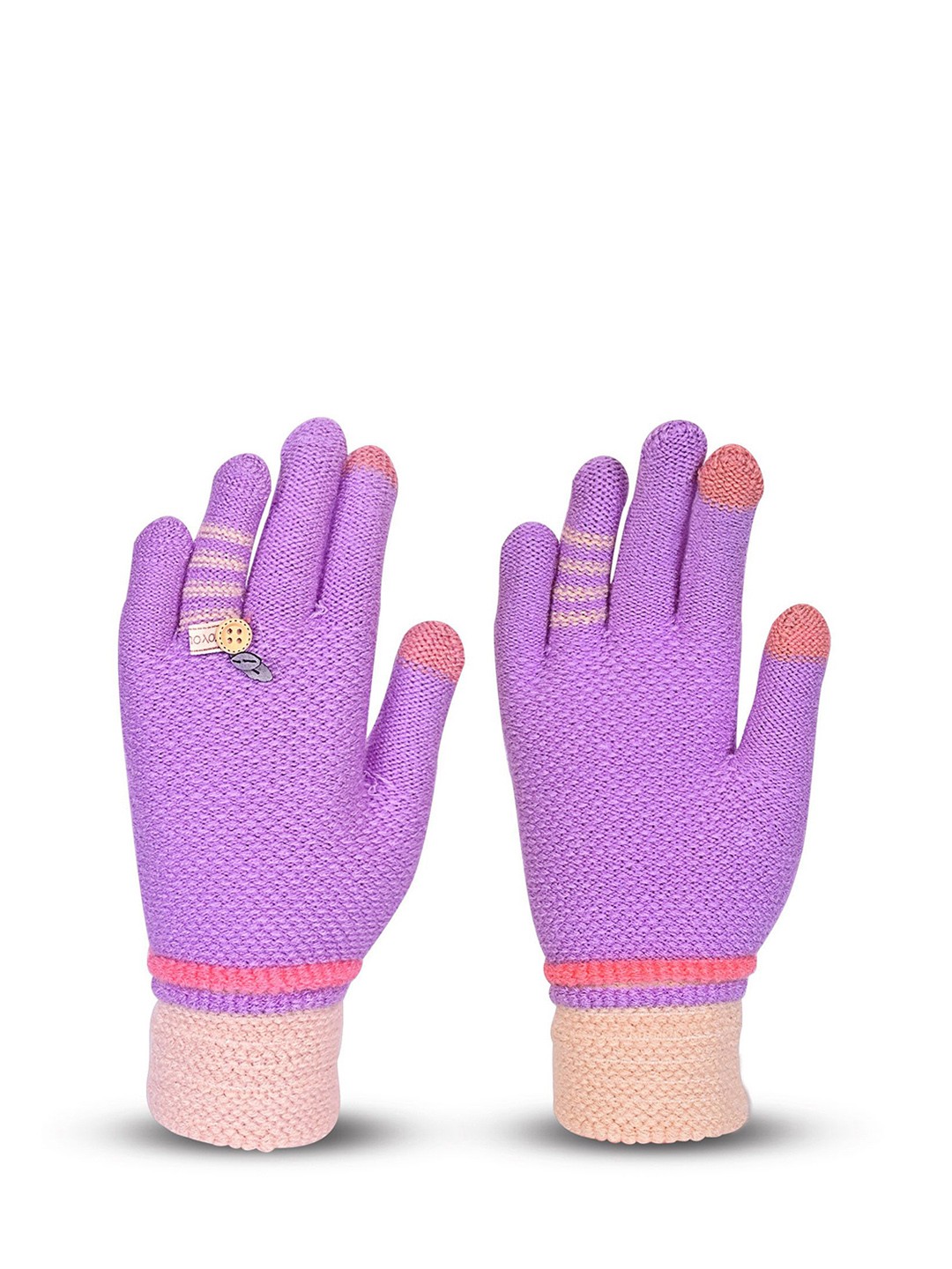 

LOOM LEGACY Women Patterned Acrylic Winter Gloves, Purple