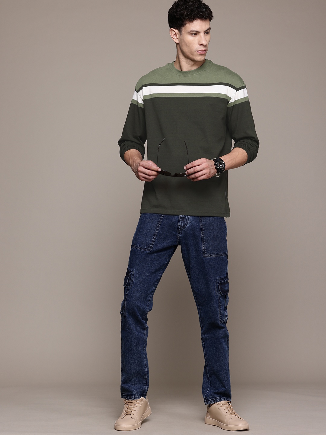 

The Roadster Lifestyle Co. Striped T-shirt, Olive