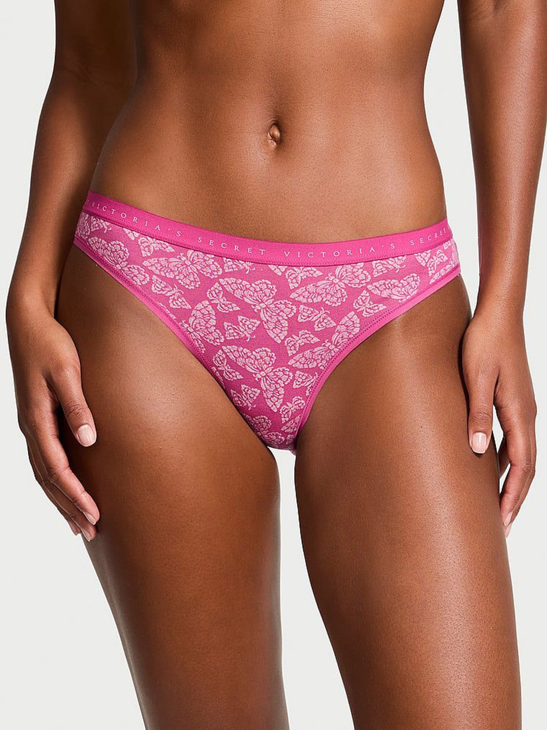 

Victoria's Secret Women Printed Mid-Rise Seamless Hipster Briefs, Pink