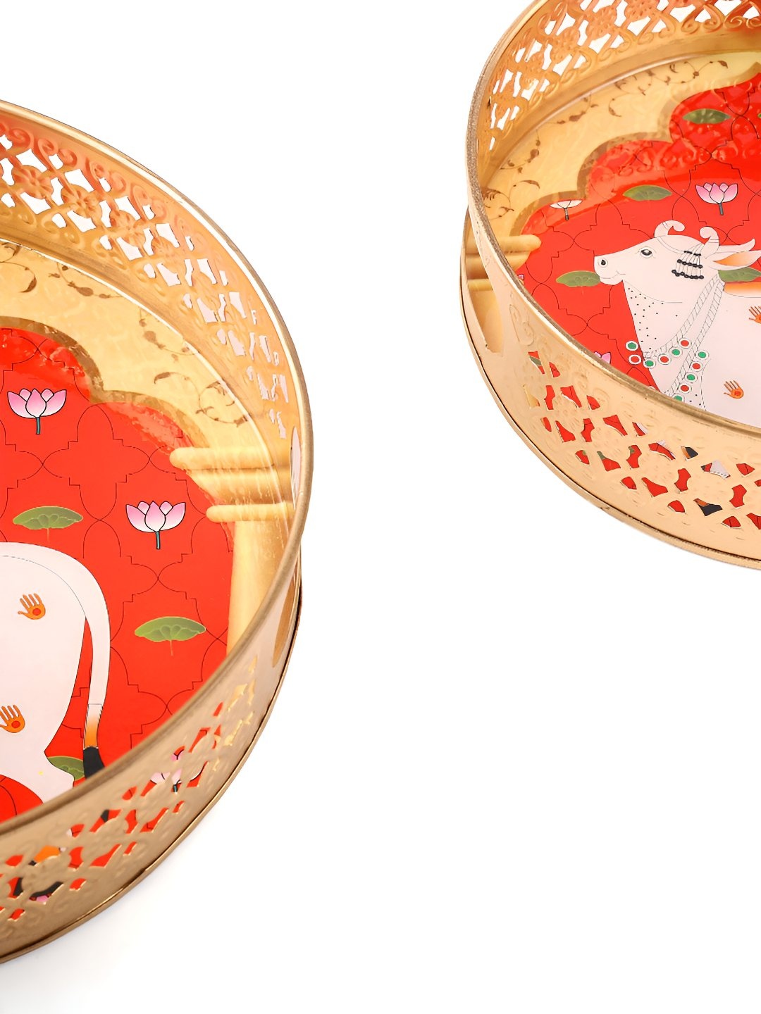 

Homey Affairs Red 2024 Metal 2 Pieces Serving Tray