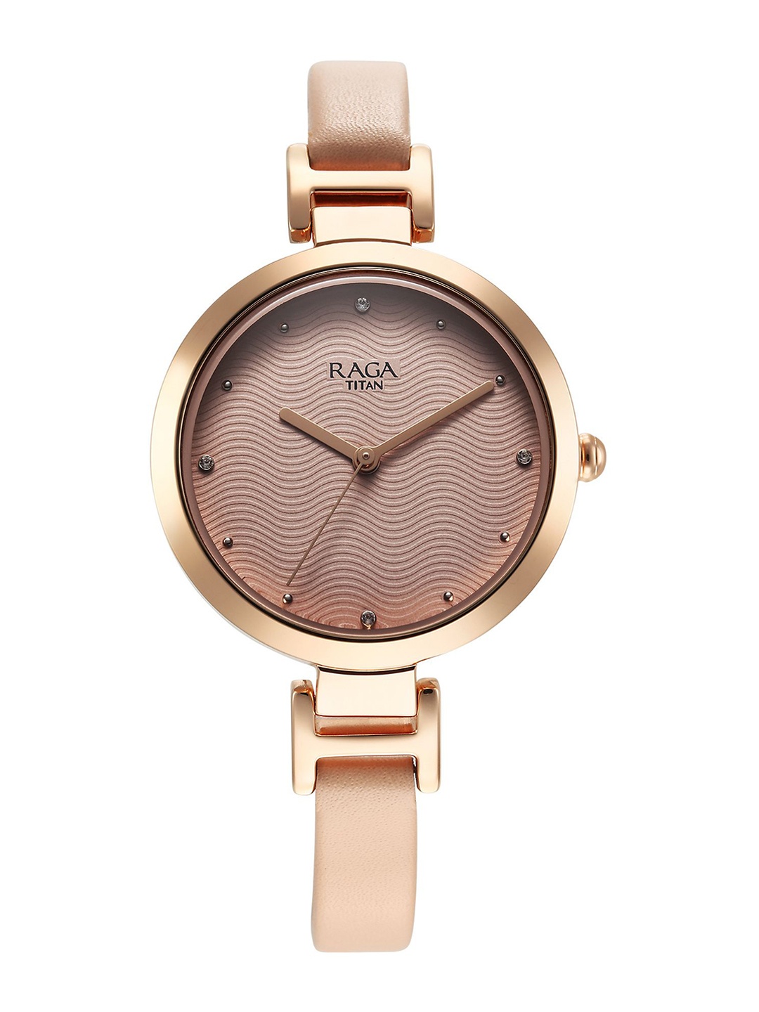 

Titan Women Brass Dial & Leather Bracelet Style Straps Analogue Watch 2752WL01, Rose gold