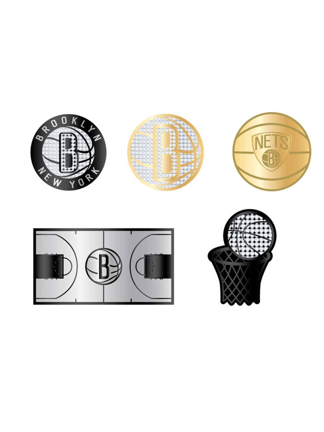 

Crocs Set Of 5 NBA Brooklyn Nets Jibbitz Shoe Charms, Black