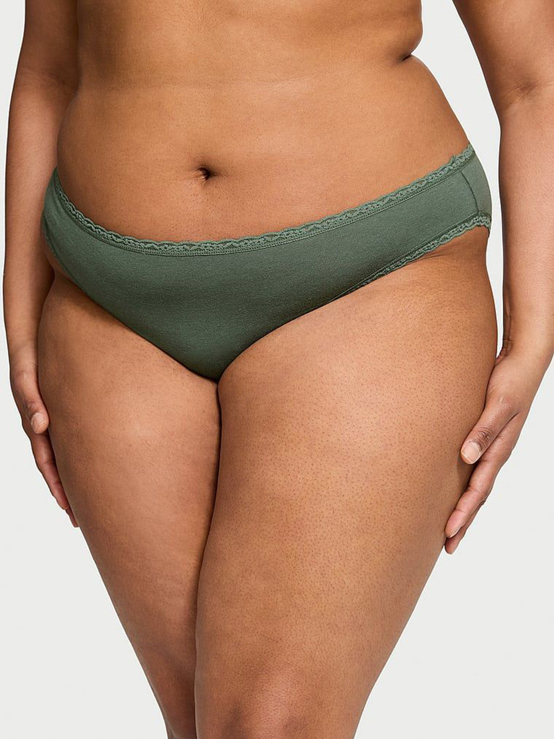 

Victoria's Secret Women Lace Low-Rise Bikini Briefs, Green