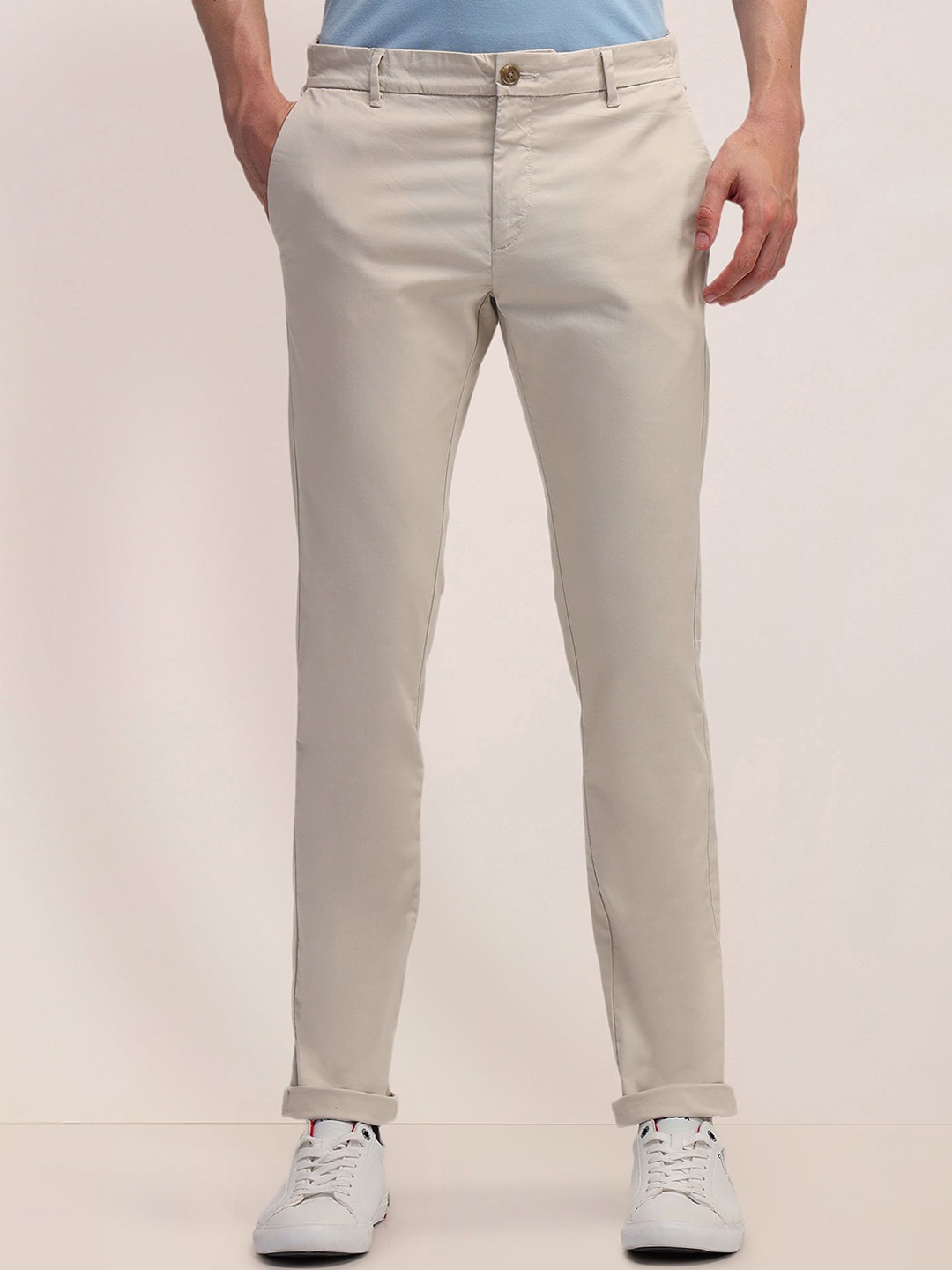 

U.S. Polo Assn. Men Solid Urban Slim Slim Fit Chinos Trousers, White
