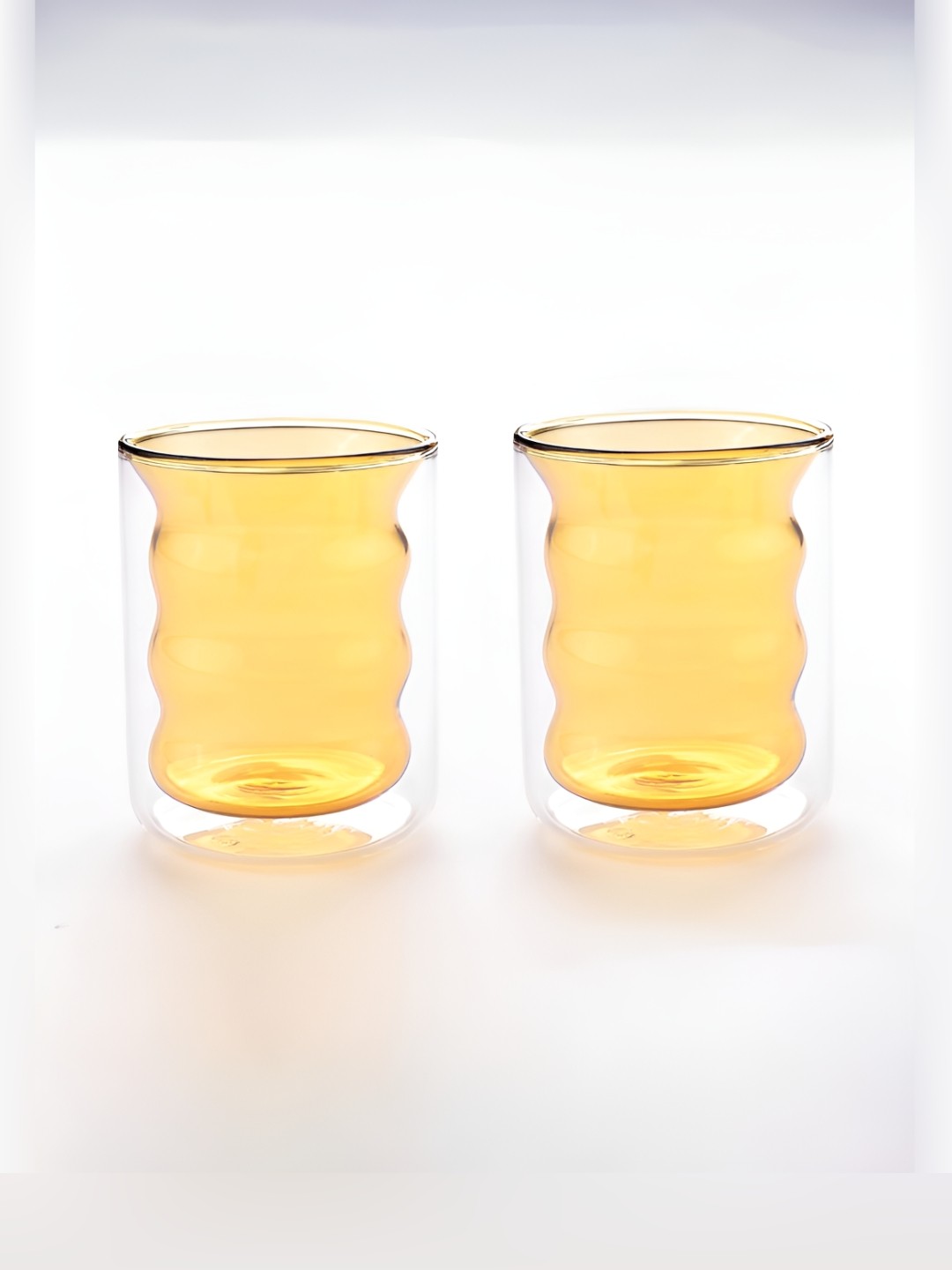 

UMAI Yellow Solid Borosilicate Glass Glossy Cups Set of Cups and Mugs