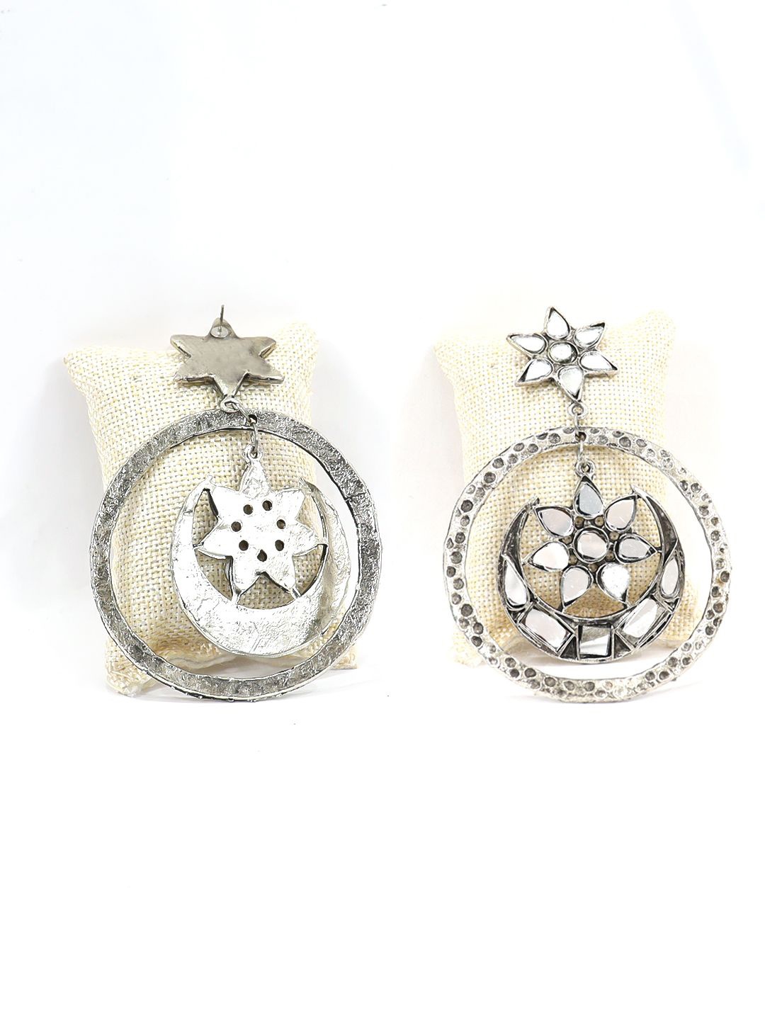 

VAGHBHATT Silver Plated Classic Oxidised Chandbalis