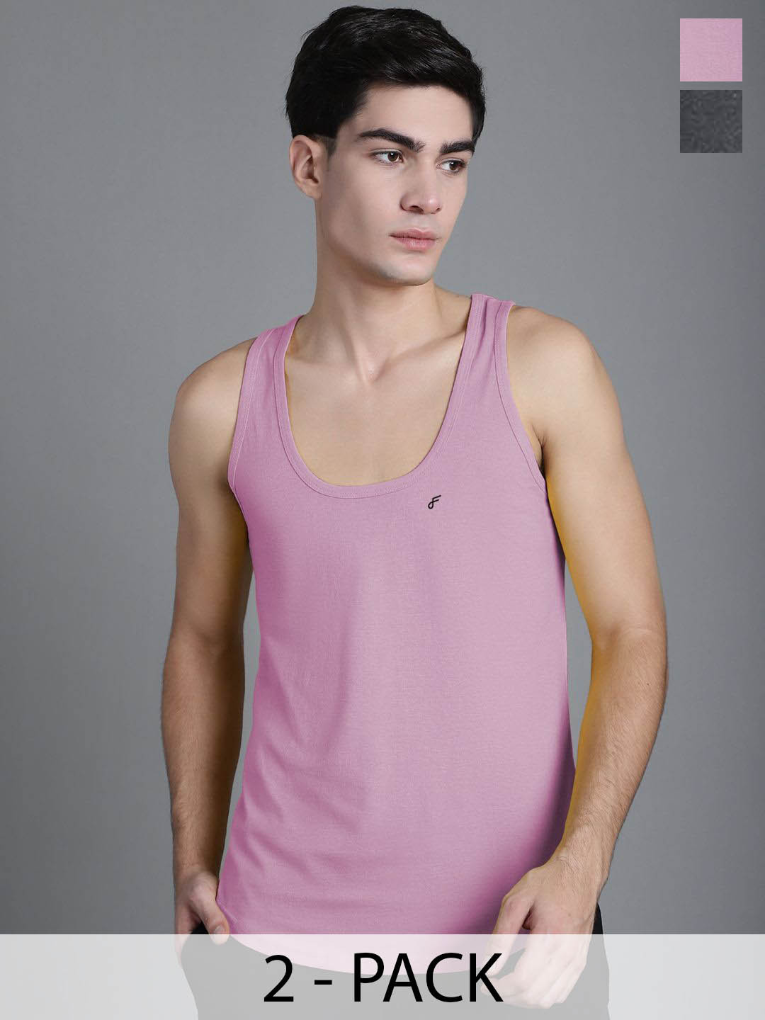 

FBAR Men Pack Of 2 Cotton Anti-Bacterial Gym Innerwear Vests, Purple
