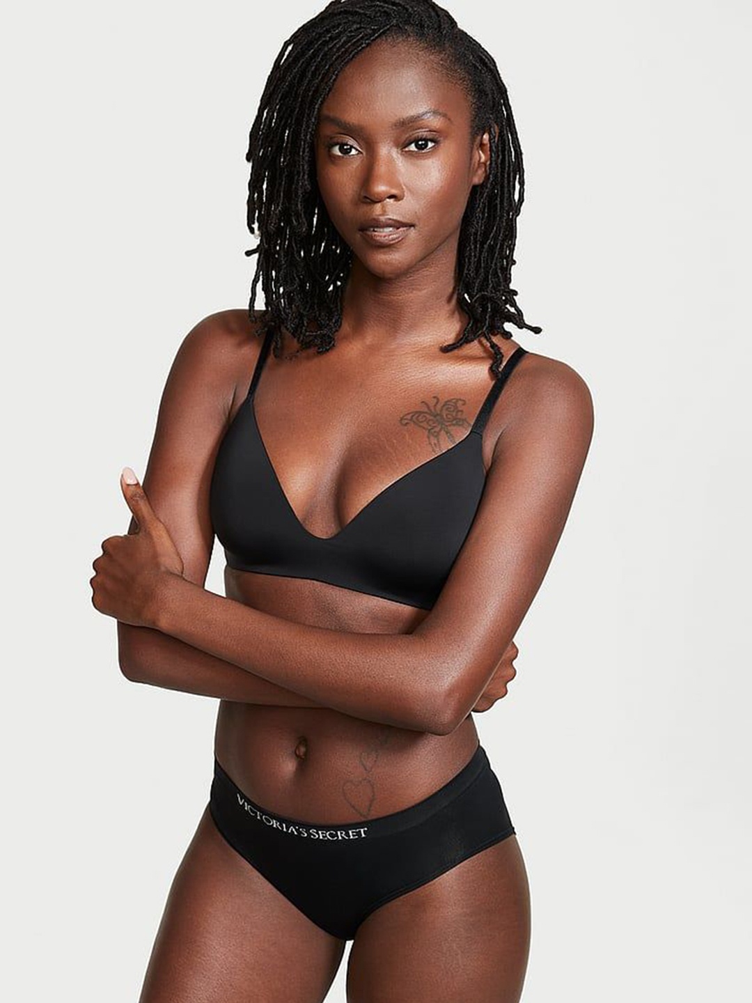 

Victoria's Secret Seamless Low Rise Hiphugger women Briefs, Black