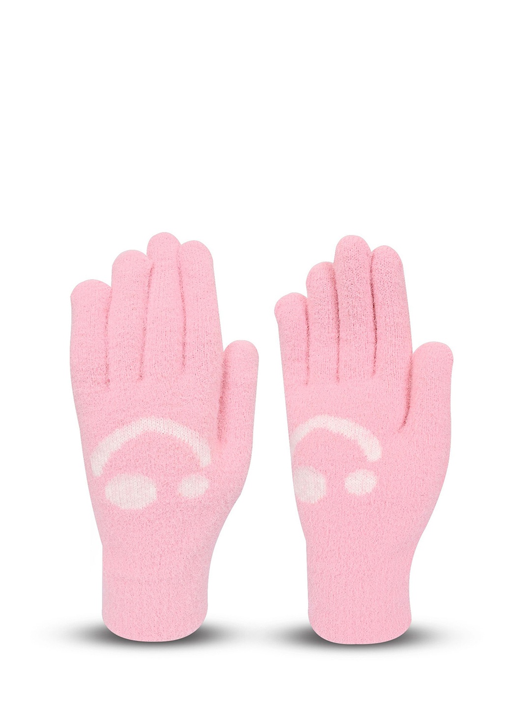 

LOOM LEGACY Women Patterned Acrylic Winter Gloves, Pink