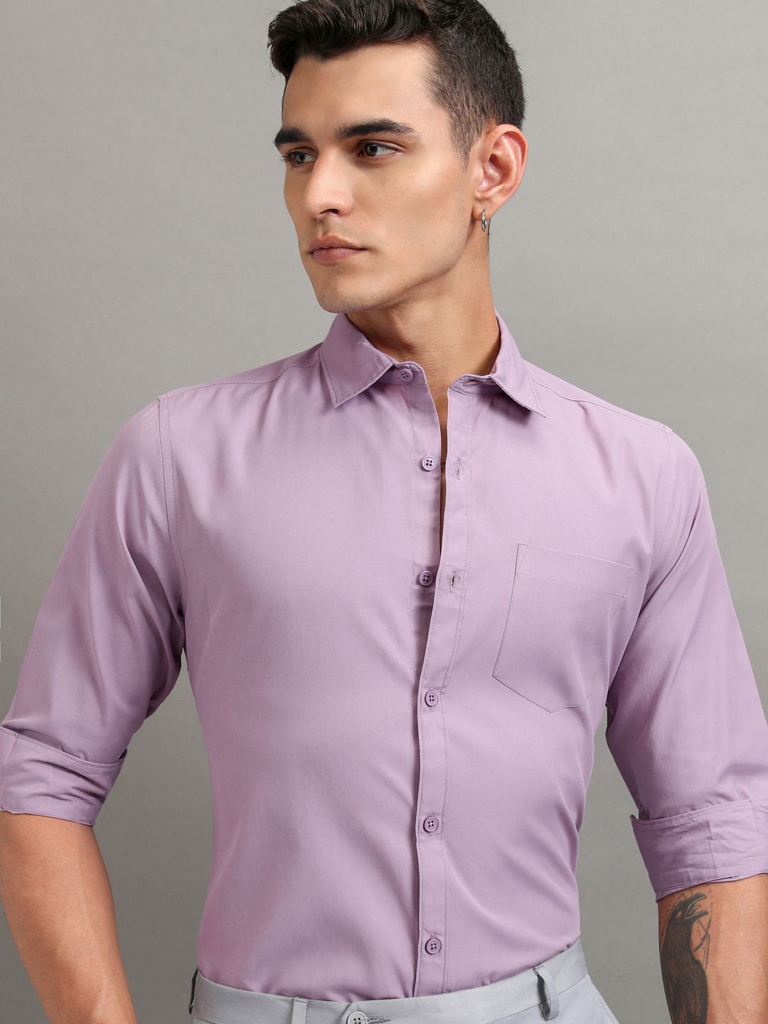 

HIGHLANDER Men Slim Fit Shirt, Lavender