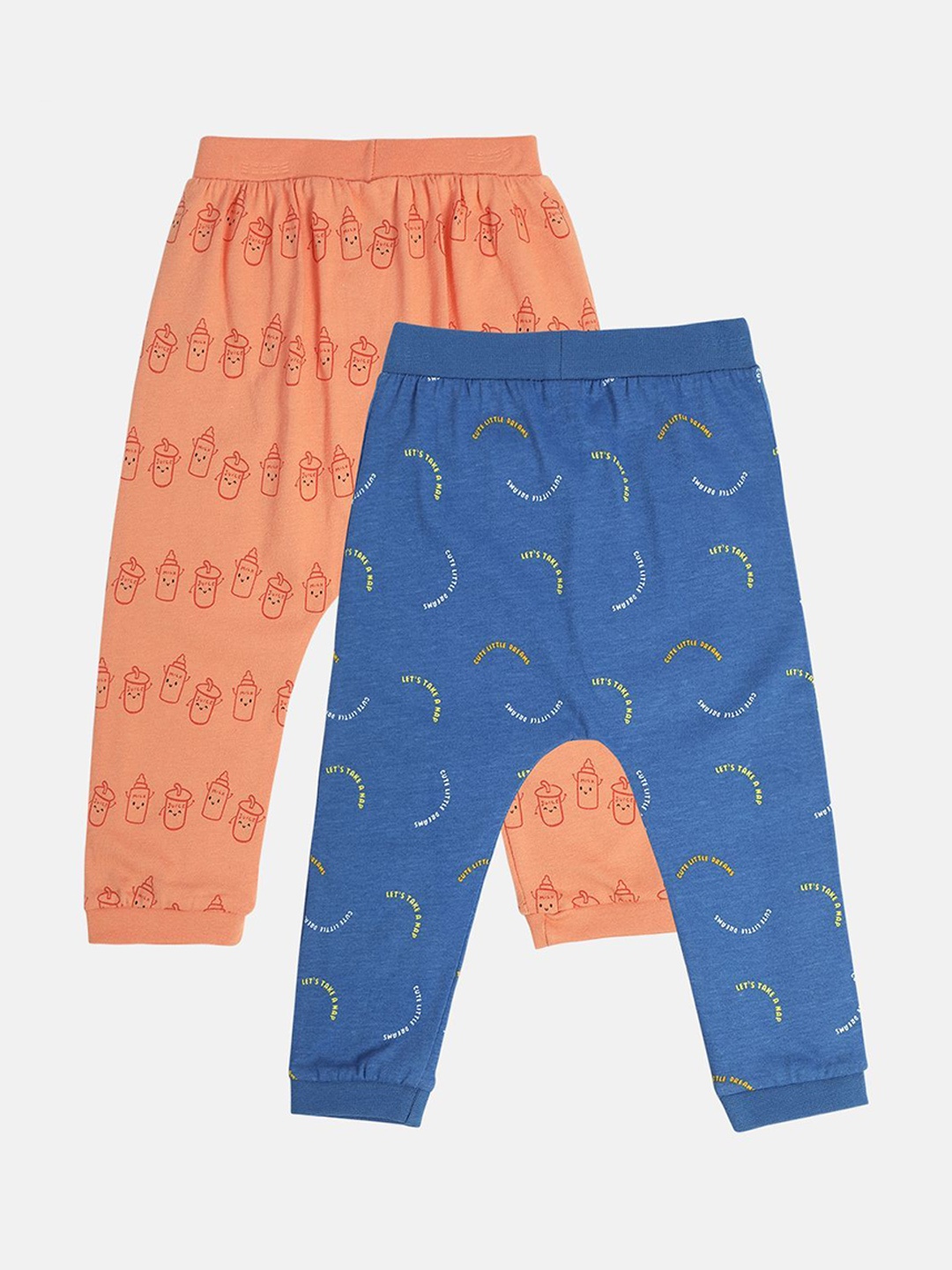 

MINI KLUB Pack Of 2 Boys Printed Lounge Pants, Blue