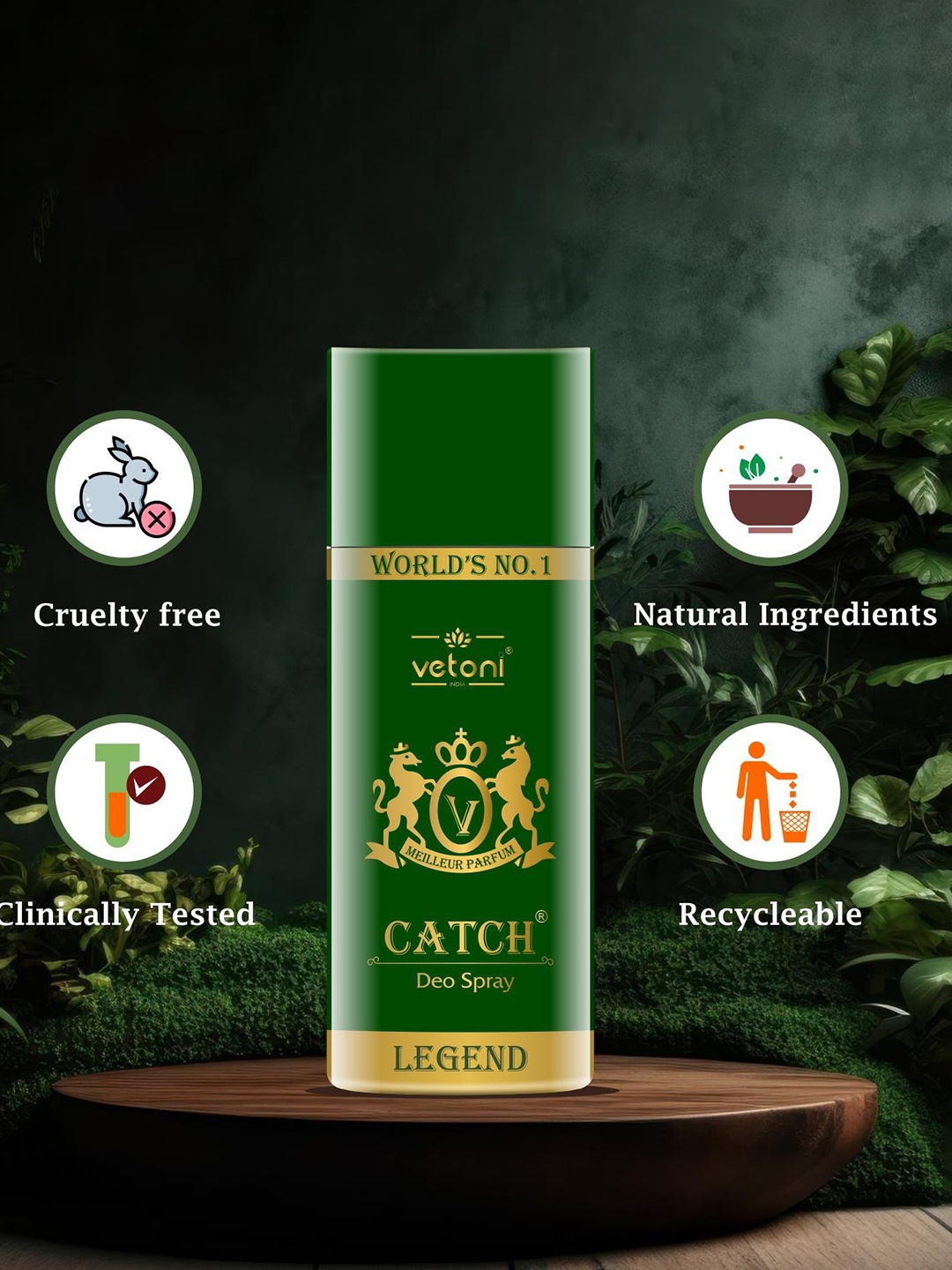 

VETONI Catch Men Legend Body Spray - 165 ml, Green