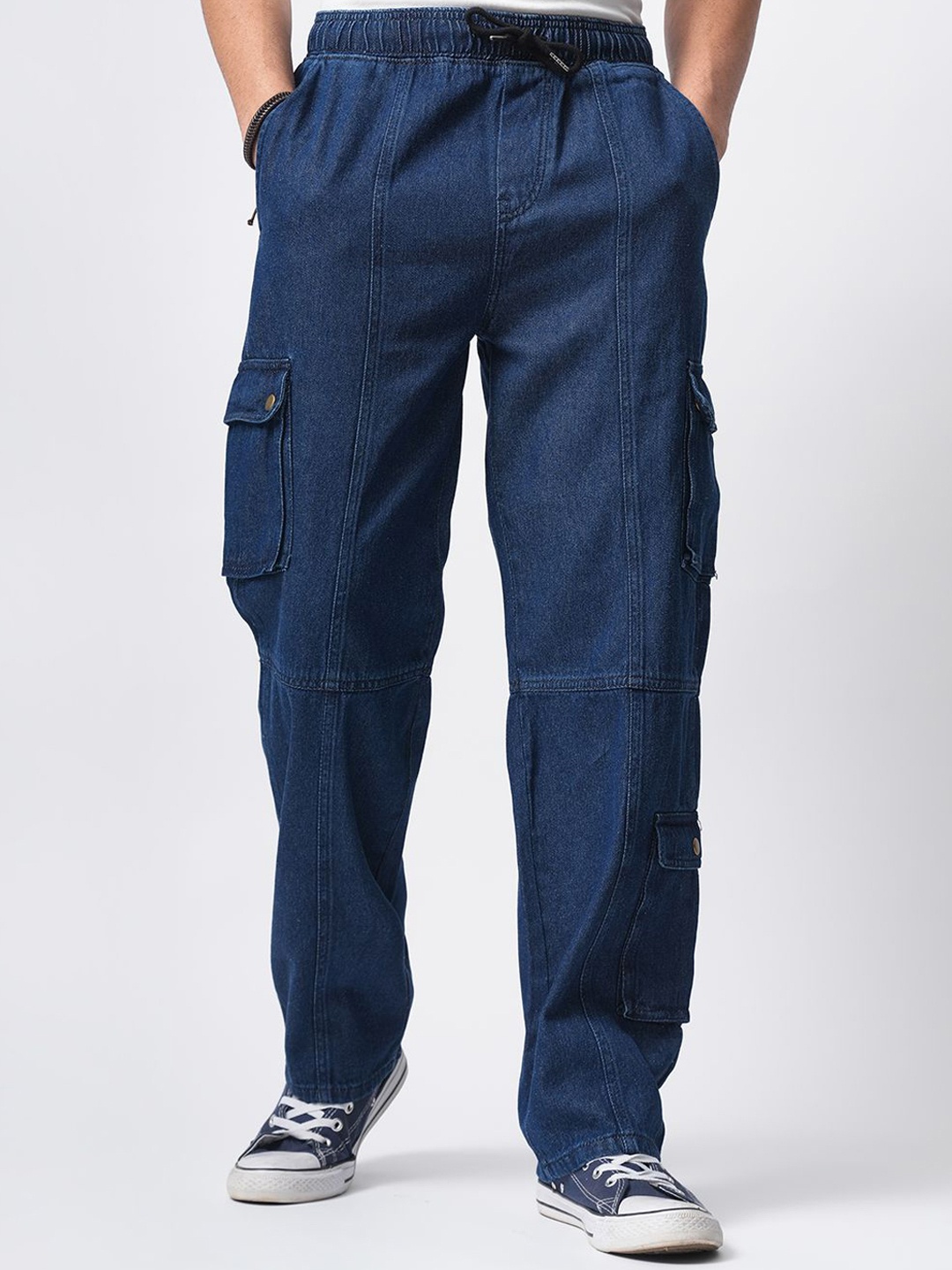 

British Club Men Comfort Relaxed Fit Low-Rise Jeans, Navy blue