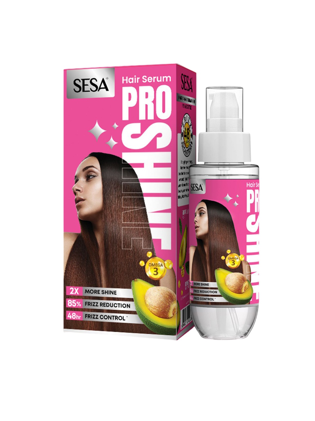 

Sesa Pro Shine Hair Serum WIth Omega 3 & Avacado - 100 ml, Transparent