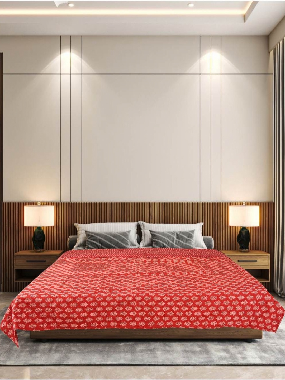 

Block Print Story Red & White Ethnic Motifs AC Room 210 GSM Single Bed Dohar