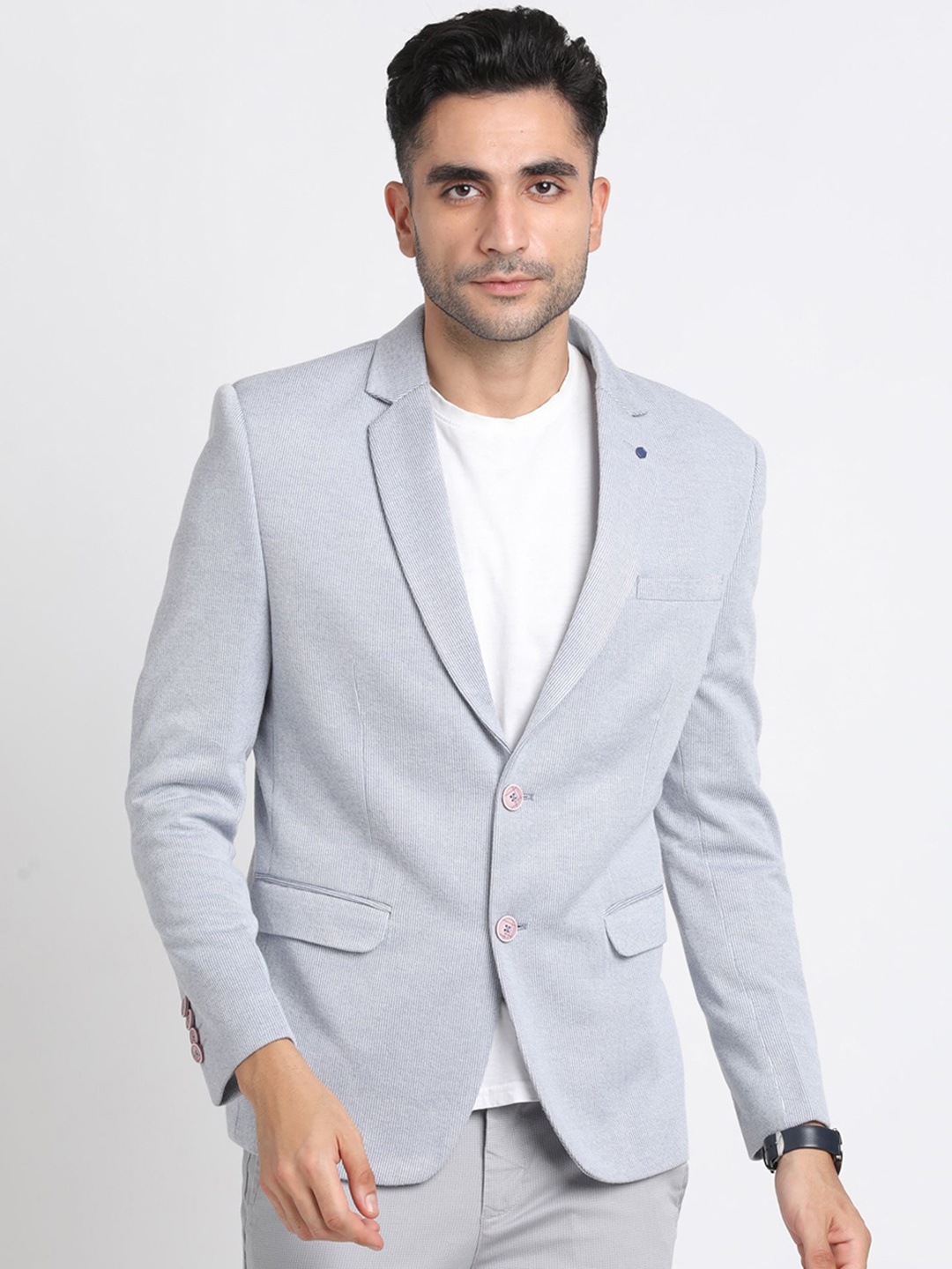 

Turtle Single-Breasted Casual Blazer, Grey melange