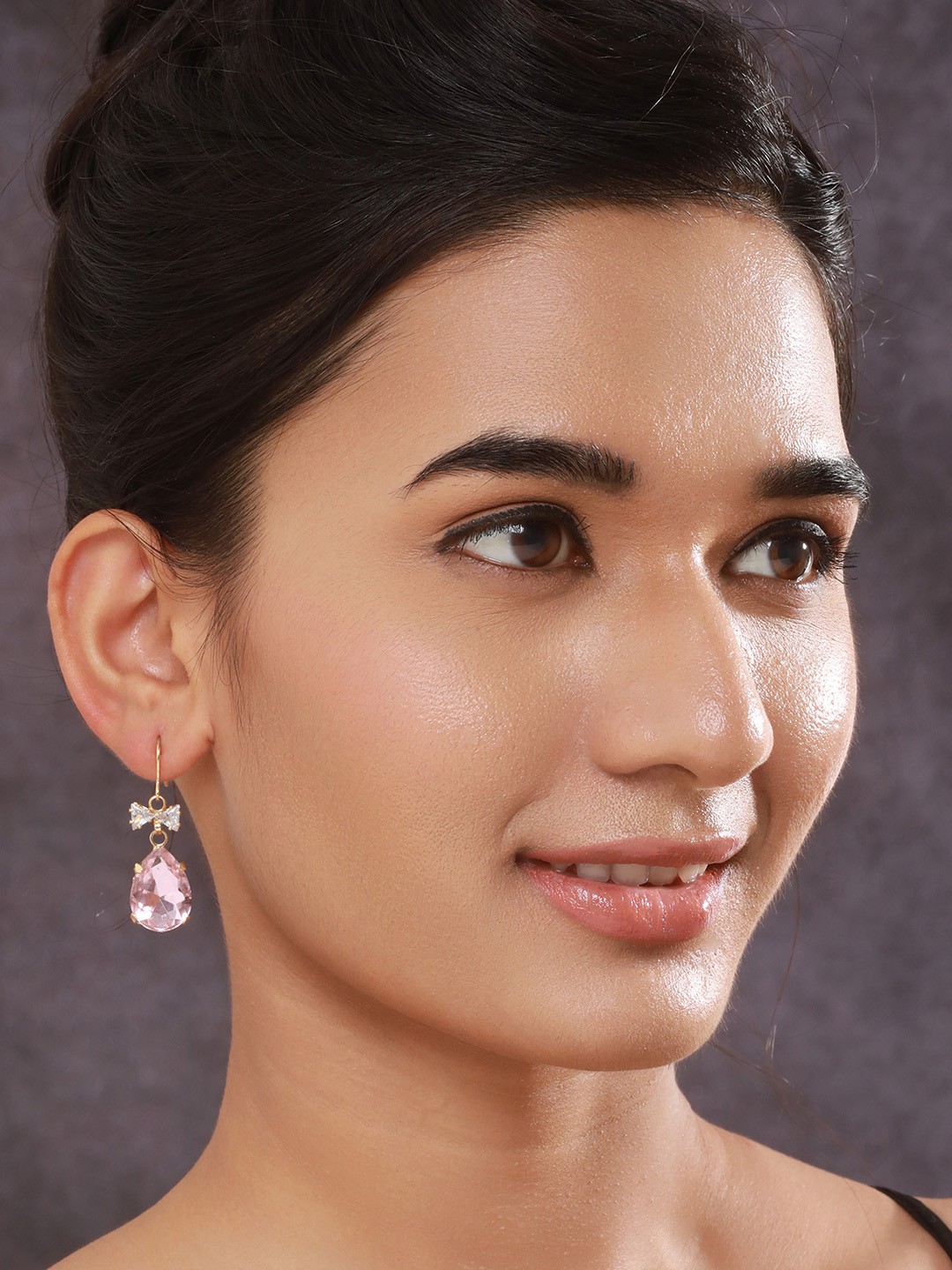 

Jazz and Sizzle Set of 2 Gold Plated Artificial Stones Drop Earrings