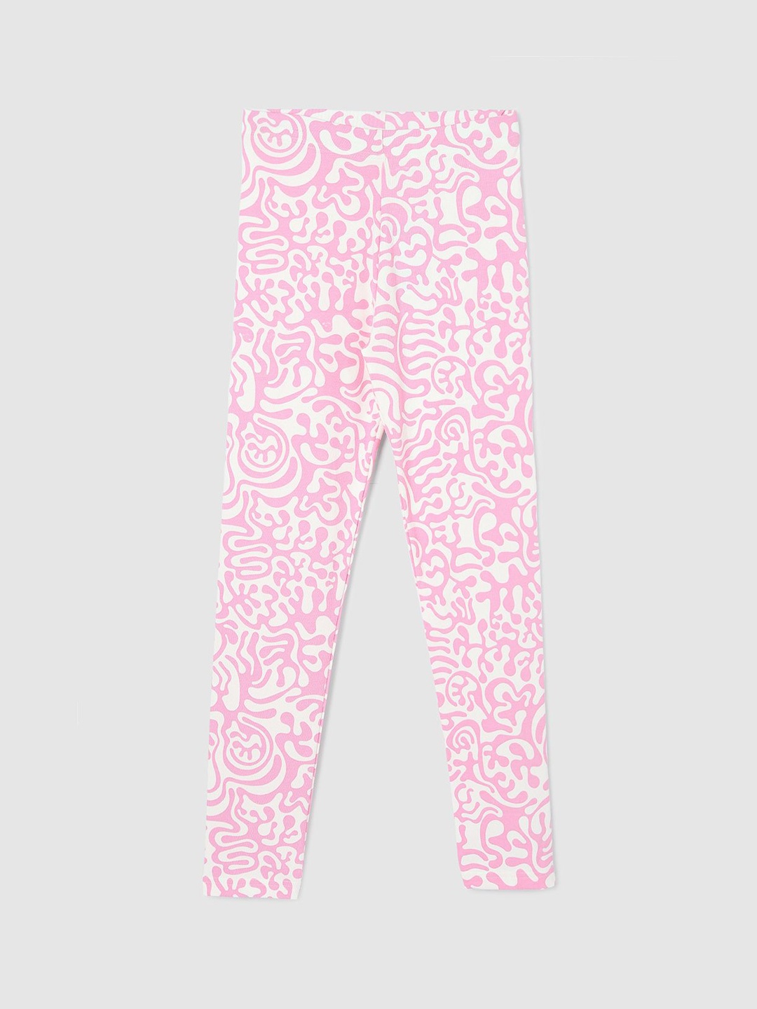 

max Girls Printed Ankle-Length Leggings, Peach