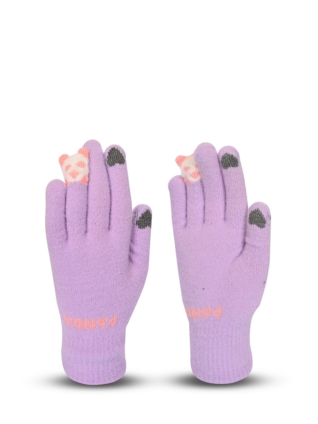

LOOM LEGACY Women Patterned Touchscreen Woolen Winter Gloves, Purple