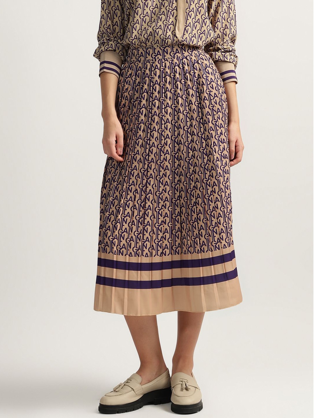 

GANT Women Printed A-line Skirt, Beige