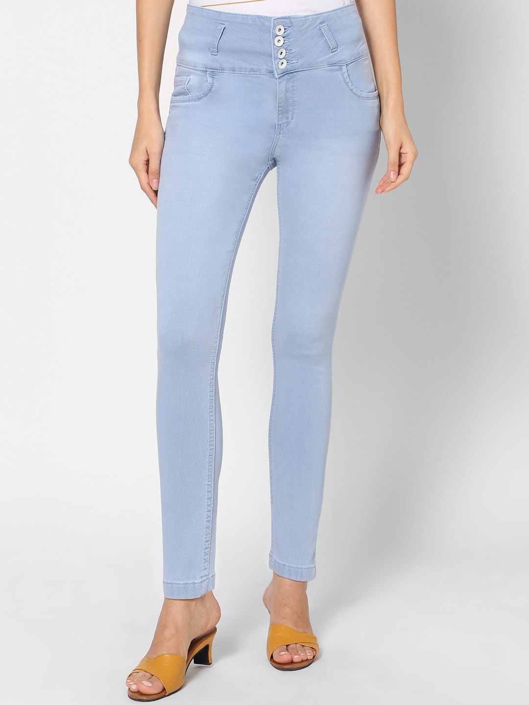 

BAESD Women Slim Fit High-Rise Stretchable Jeans, Blue