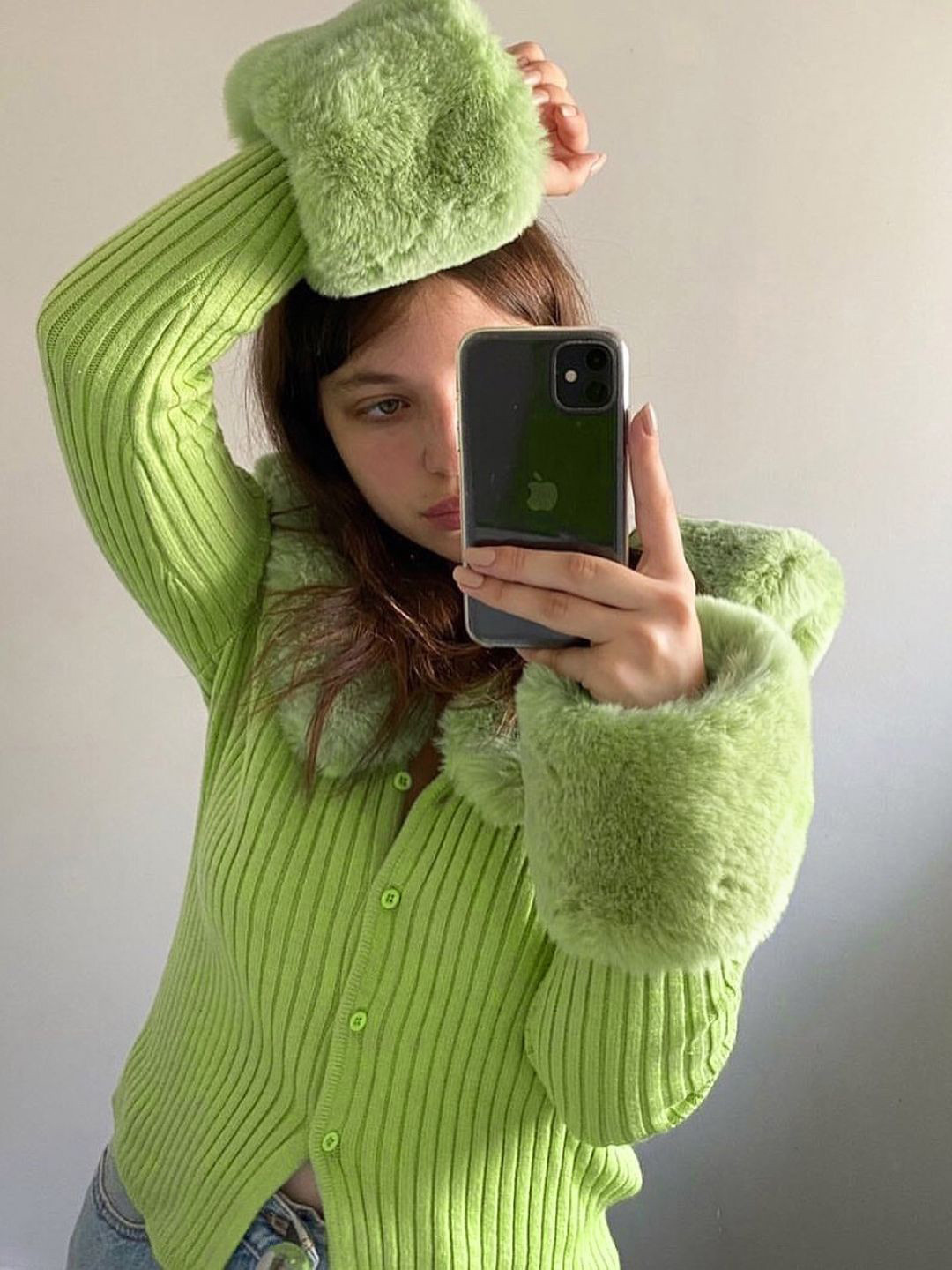 

KPOP Women Open Front Jacket, Green