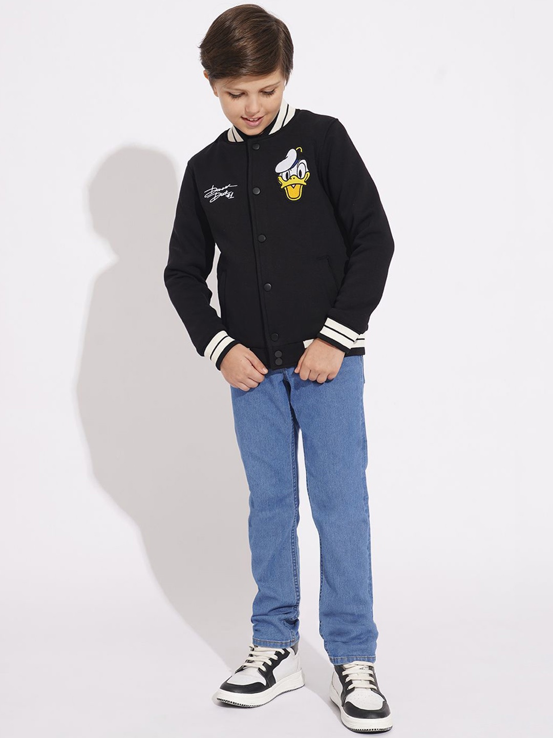 

Jack & Jones Junior Boys Varsity Jacket with Patchwork, Black
