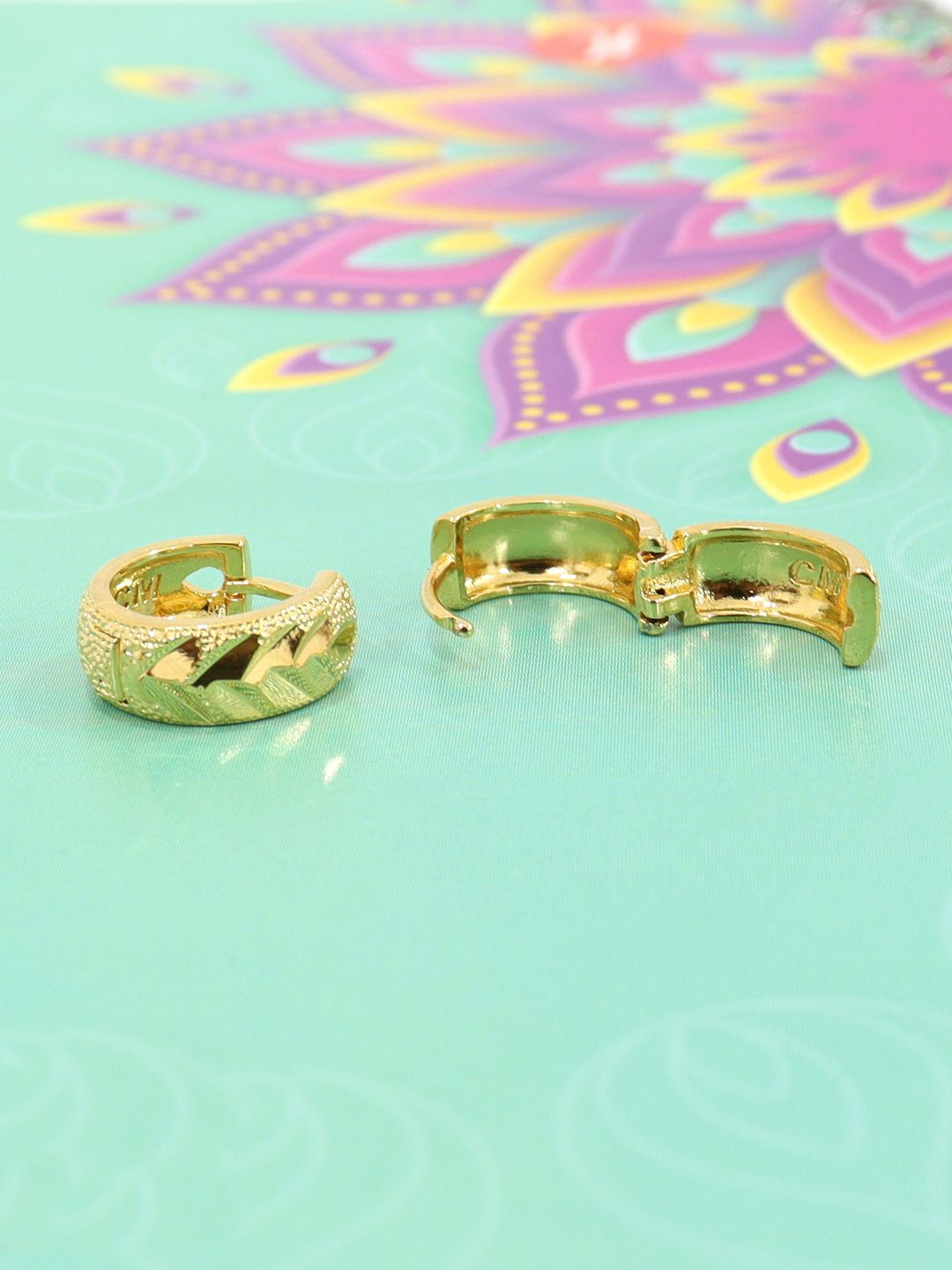 

Krelin Gold Plated Circular Antique Hoop Earrings