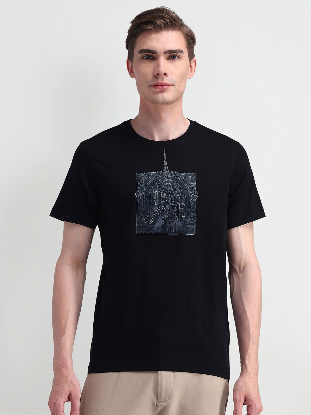 

Arrow New York Men Printed T-shirt, Black