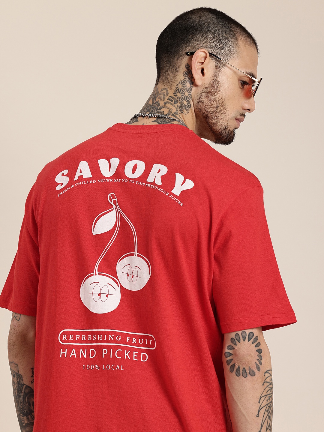 

HERE&NOW Men Typography Printed T-shirt, Red