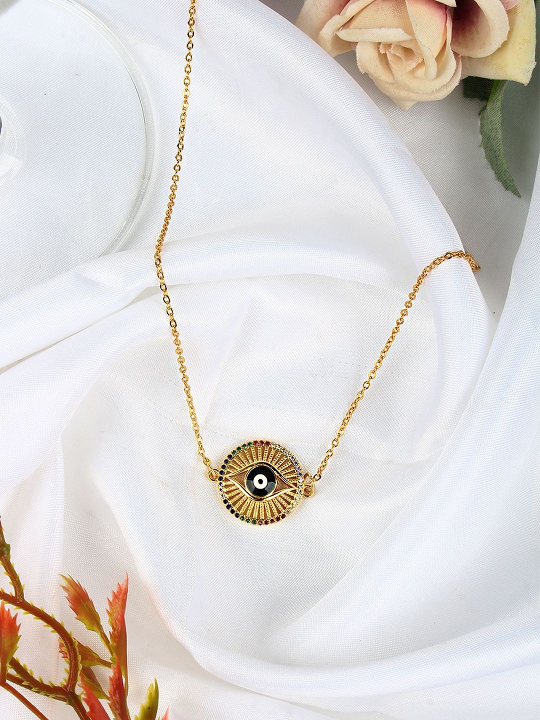 

KPOP Gold Plated Artificial Stones Necklace