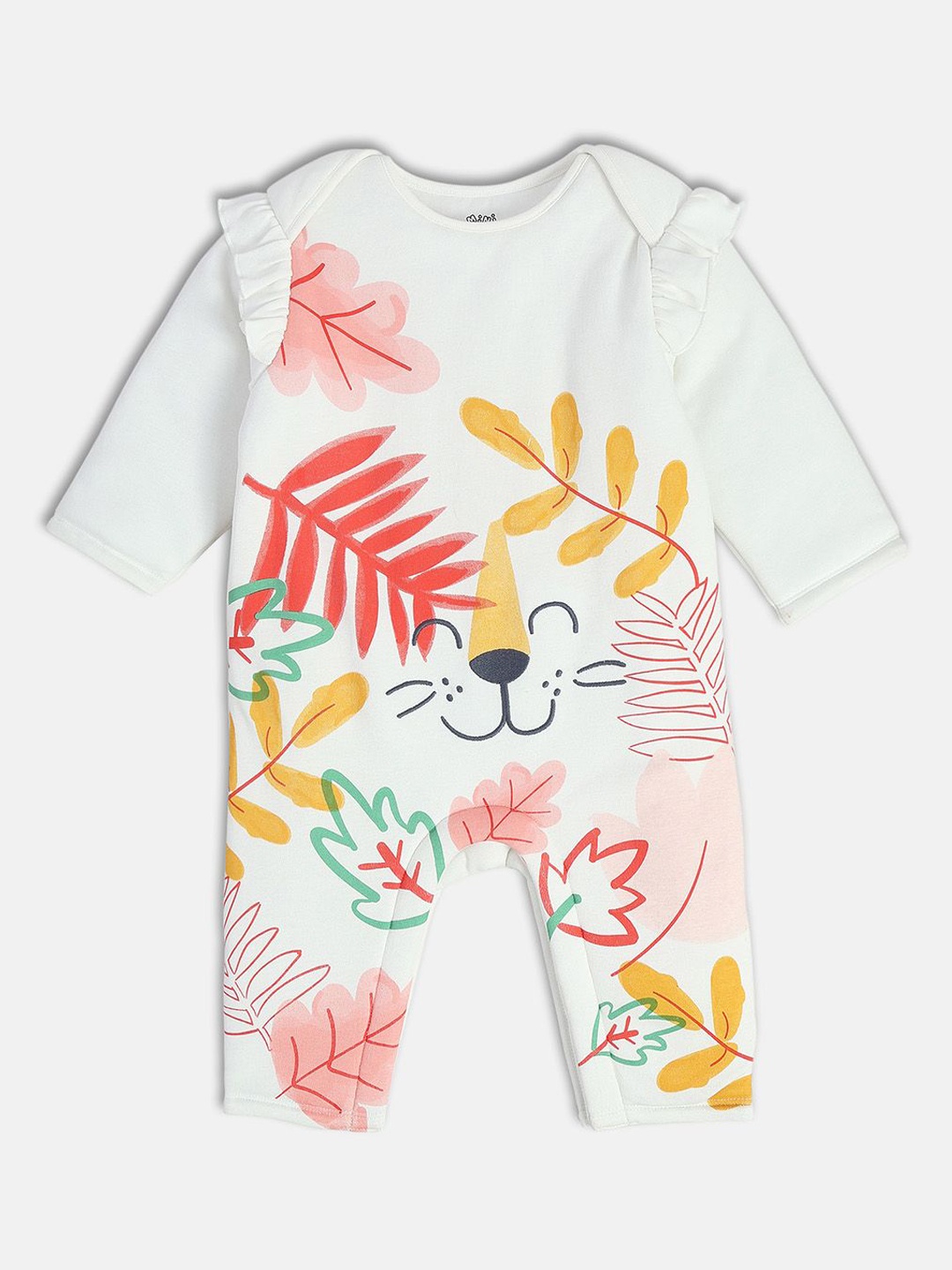 

MINI KLUB Infant Girls Tropical Printed Rompers, White