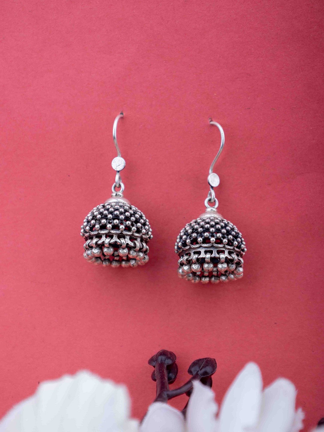 

Shyle 925 Sterling Silver Contemporary Jhumkas Earrings