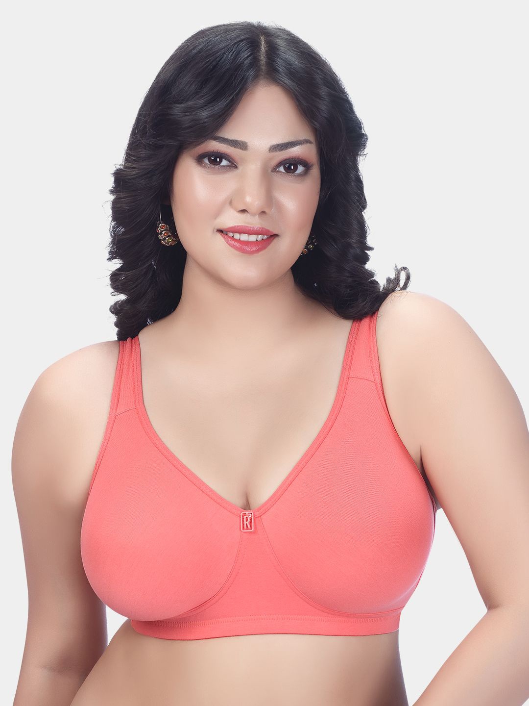 

Trylo Riza Comfortfit Pure Cotton Fabric Non-Padded Non-Wired Molded Bra, Coral