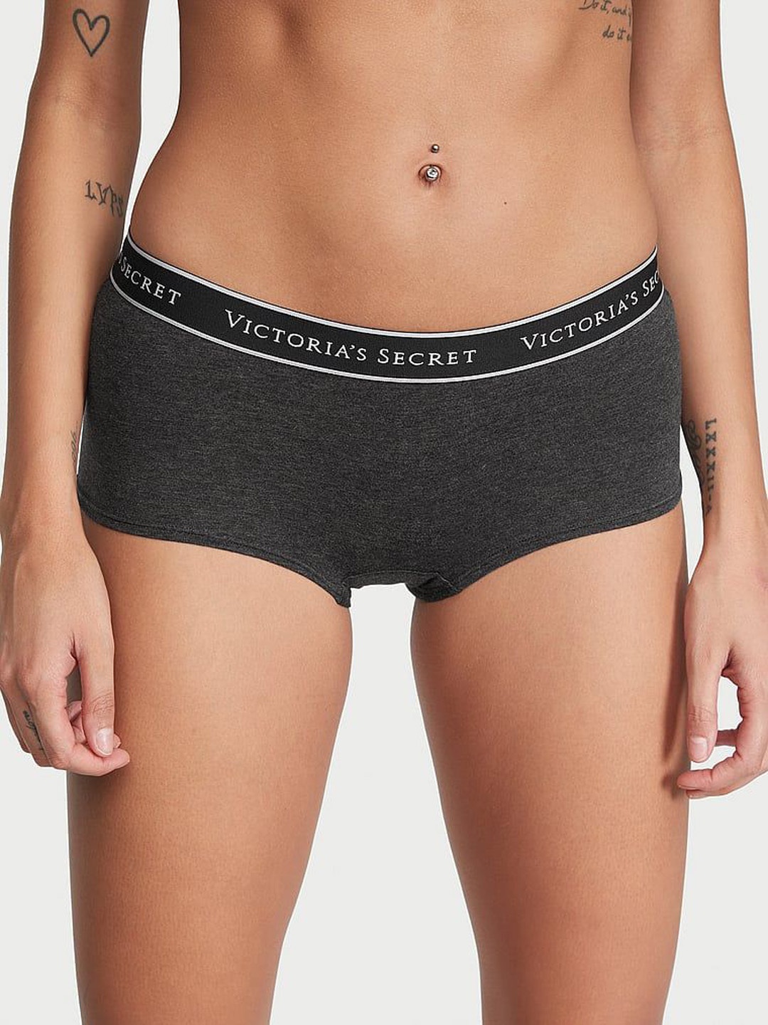 

Victoria's Secret Brand Logo Printed Boy Shorts Briefs 112463471NG2, Grey