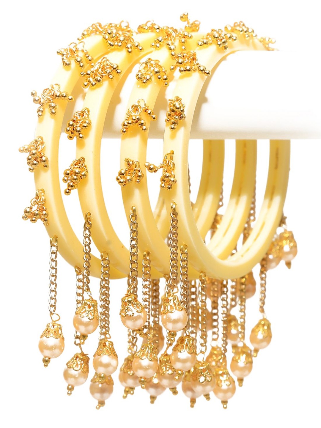 

Align Set Of 4 Gold-Plated Beaded Latkan Bangles