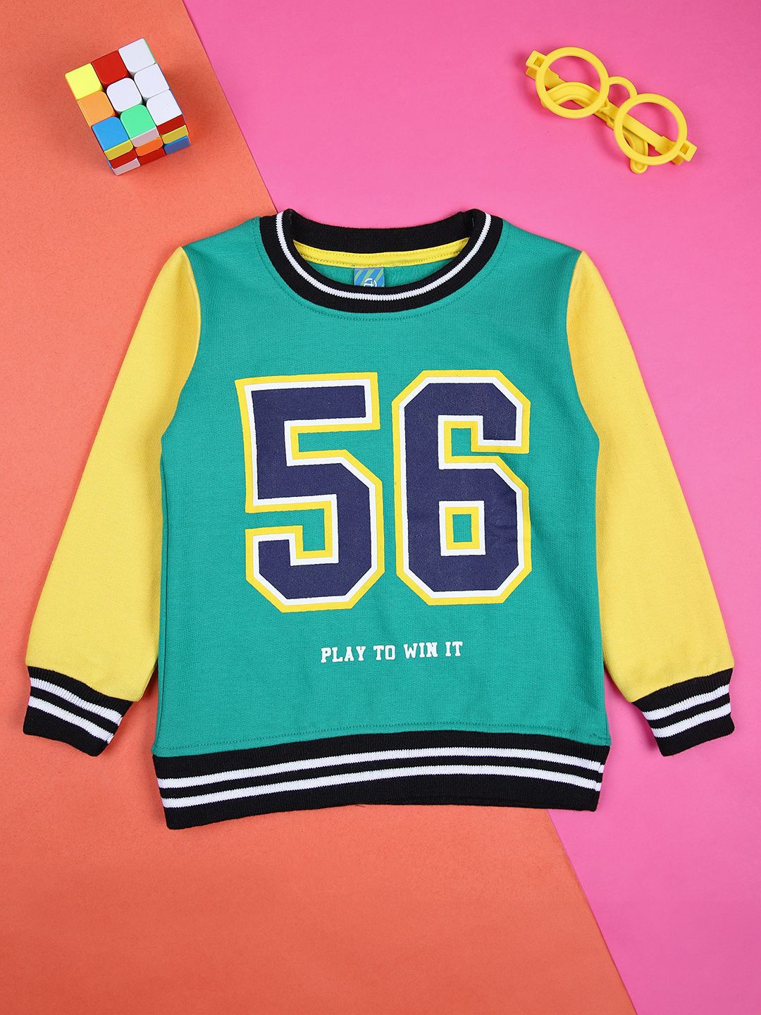 

V-Mart Boys Graphic Printed Round Neck Cotton Pullover Sweatshirt, Green
