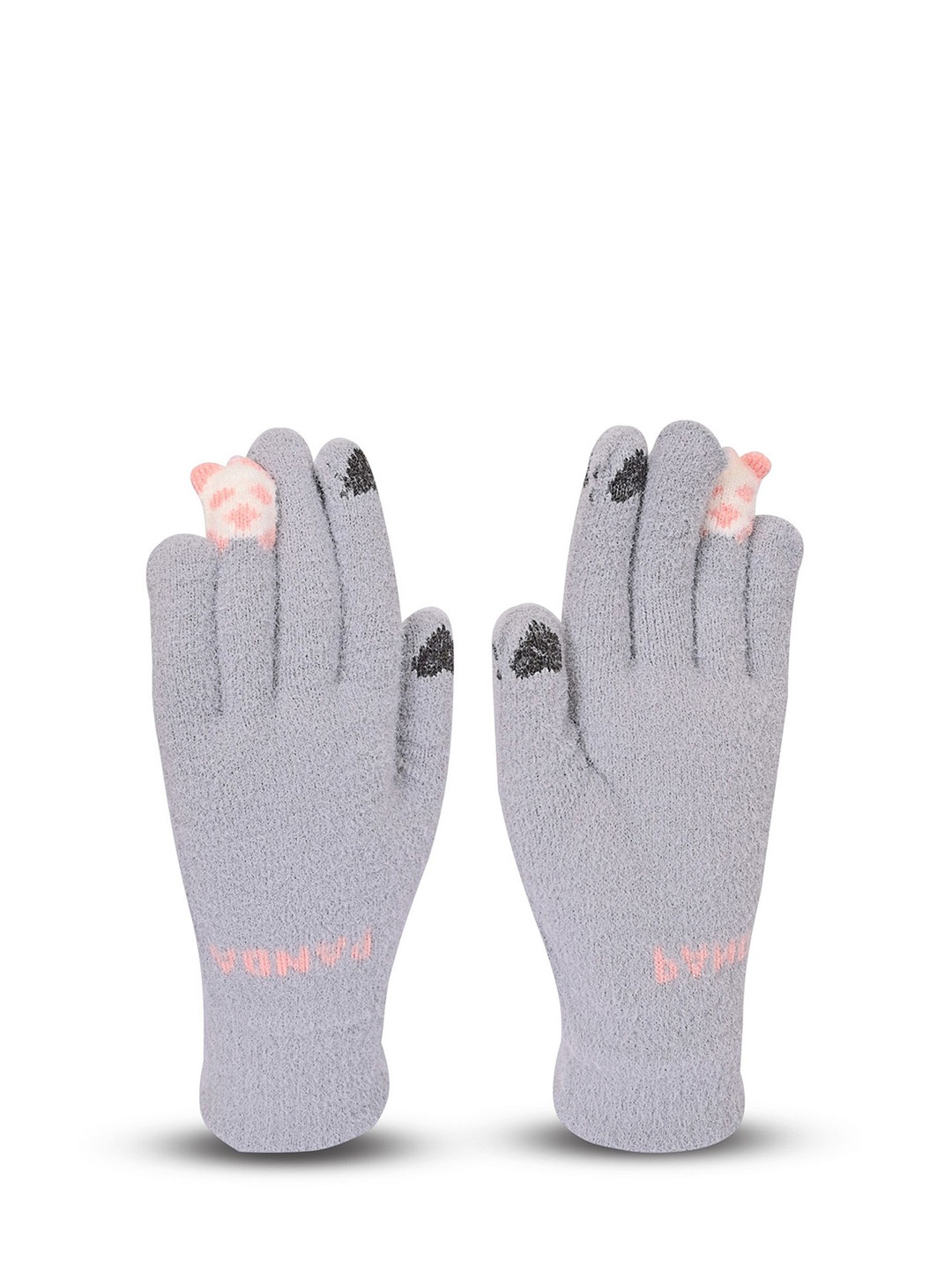 

LOOM LEGACY Women Patterned Acrylic Winter Gloves, Grey